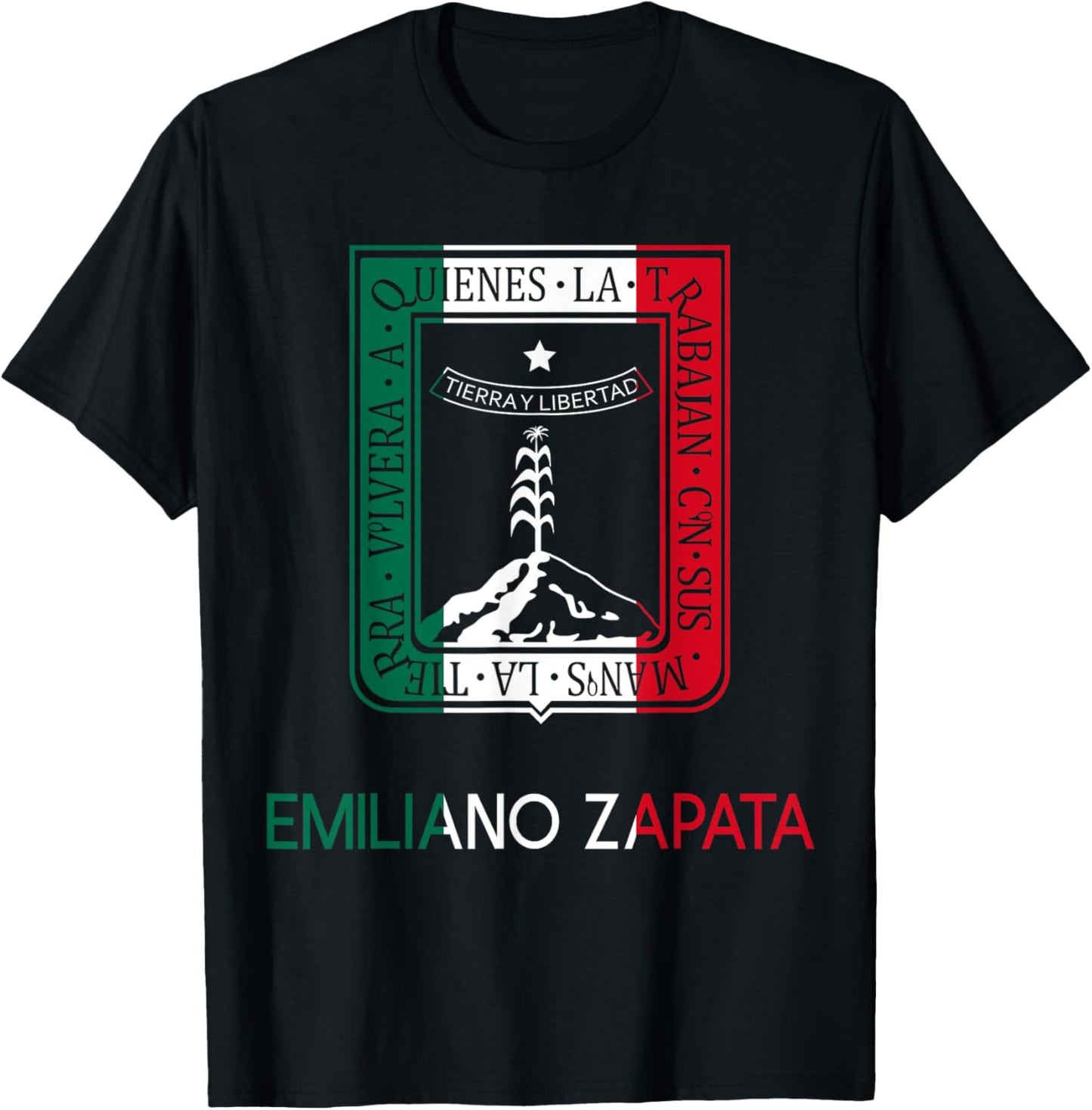 Emiliano Zapata Morelos Estado De Mexico Escudo Eagle Aguila T-Shirt - T-Shirt | Black