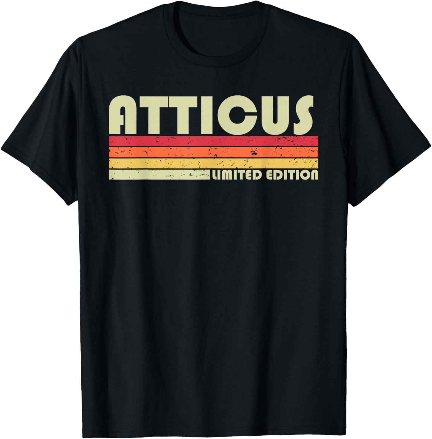 ATTICUS Gift Name Personalized Funny Retro Vintage Birthday T-Shirt - T-Shirt | Black