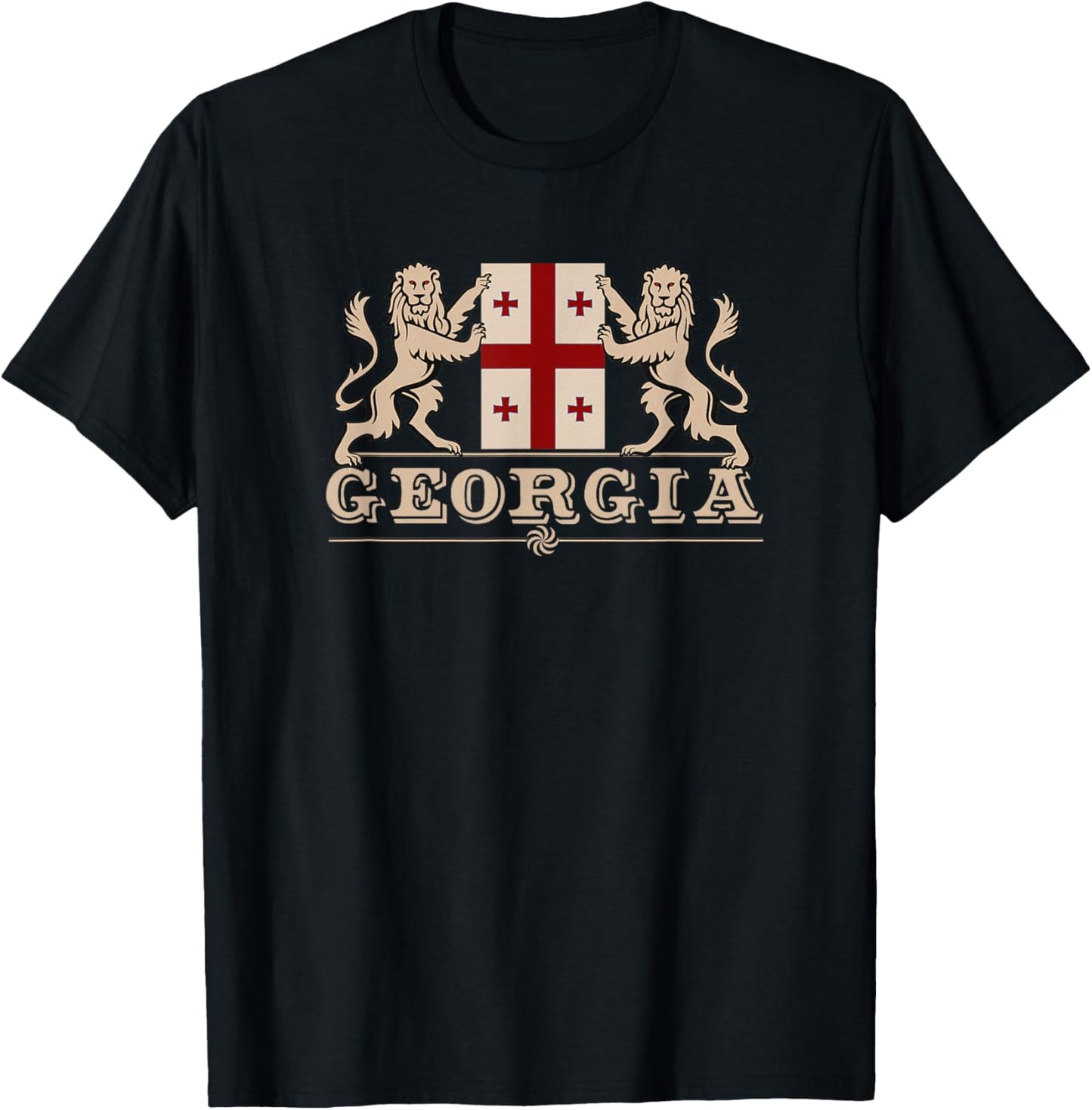 Georgia's Pride, Georgian Flag T-Shirt - T-Shirt | Black