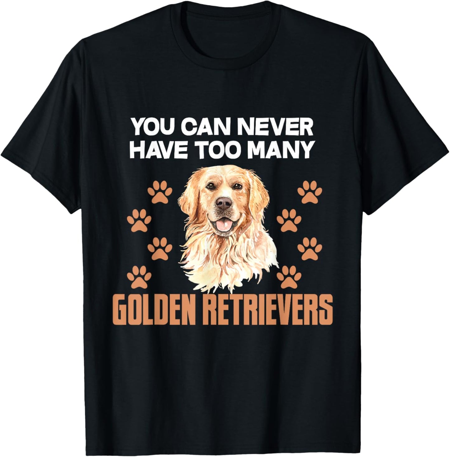 Funny Golden Retriever Dog Head Men Women Girls Kids T-Shirt - T-Shirt | Black