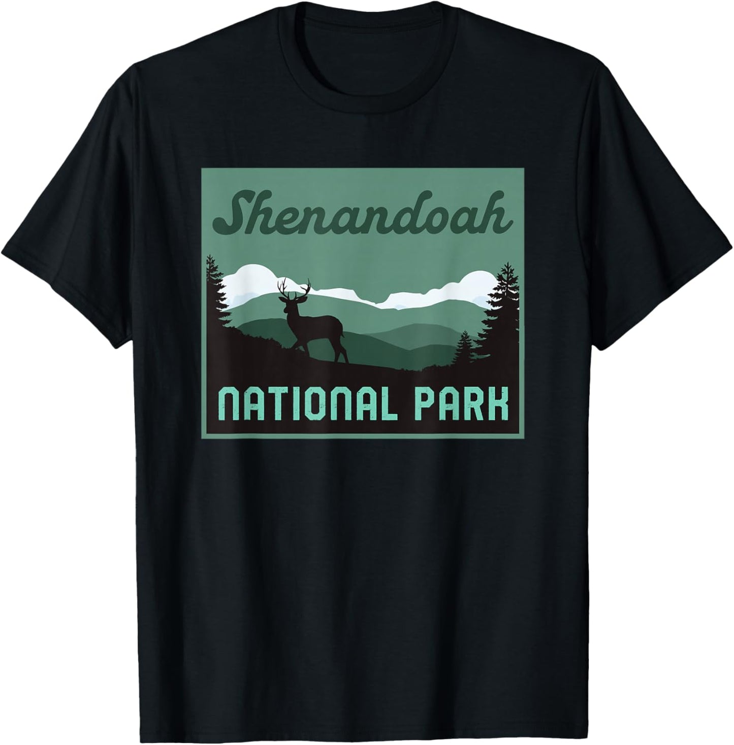 Shenandoah National Park Virginia Vacation Retro Graphic T-Shirt - T-Shirt | Black