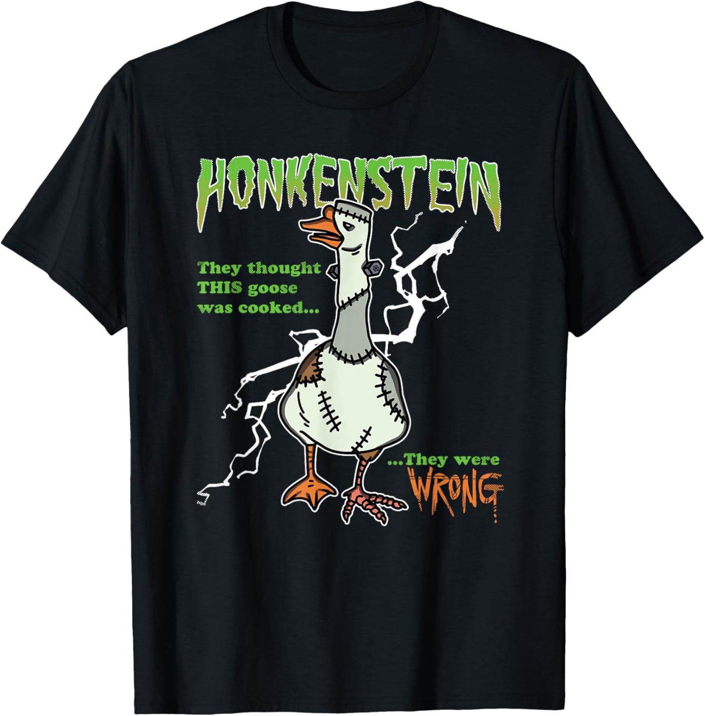 Honkenstein Funny Halloween Goose Meme Honkus Ponkus Parody T-Shirt - T-Shirt | Black