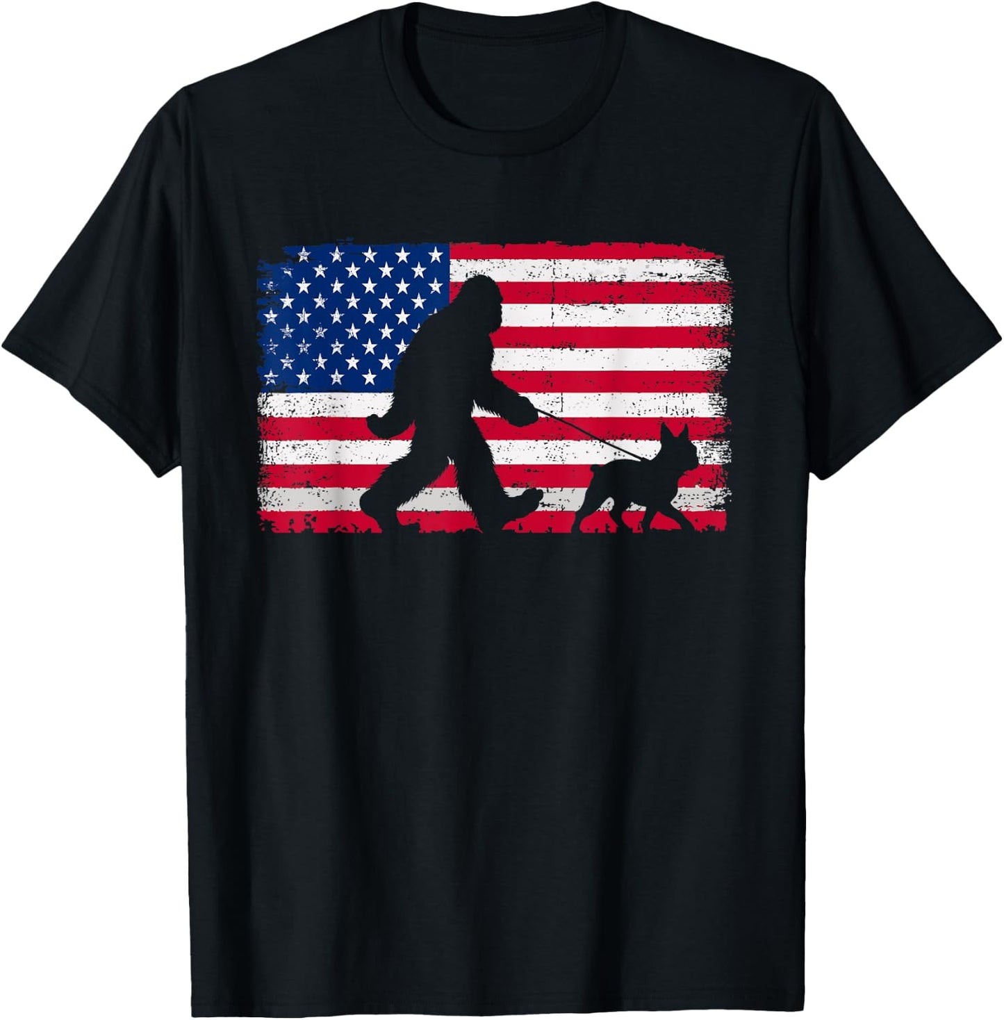 Retro Boston Terrier 4th of July US American Flag Patriotic Kids Men T-Shirt - T-Shirt | Black
