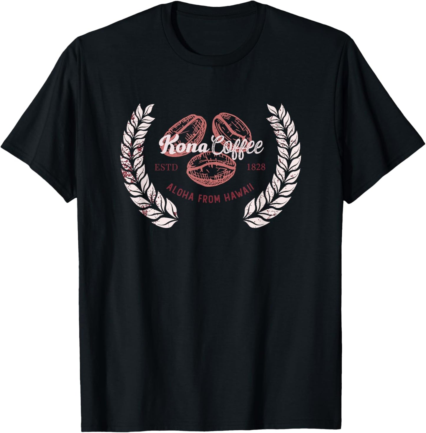 Kona Coffee Hawaii Designed by Hulave Hawaii T-Shirt - T-Shirt | Black