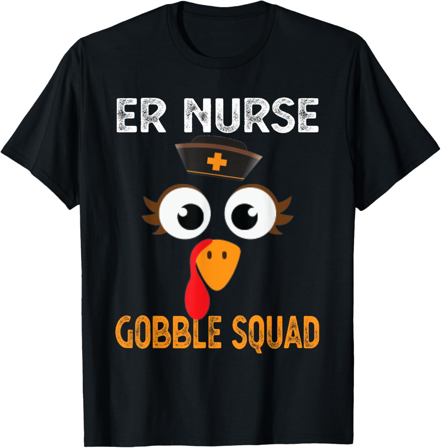 Er Nurse Thanksgiving Gobble Squad Emergency T-Shirt - T-Shirt | Black