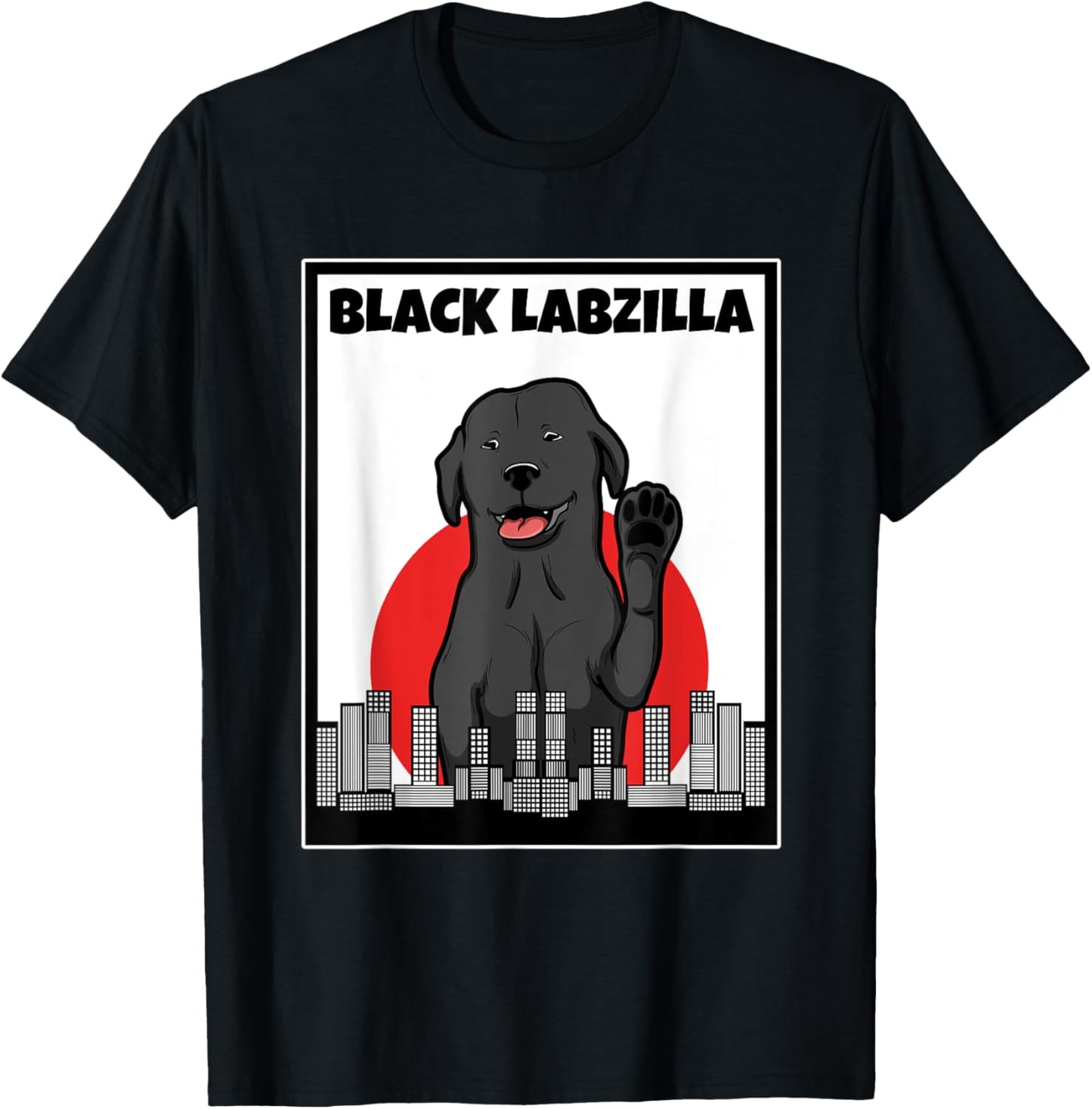 Black labzilla | Funny Lab Labrador Retriever Dogs Trendy T-Shirt - T-Shirt | Black