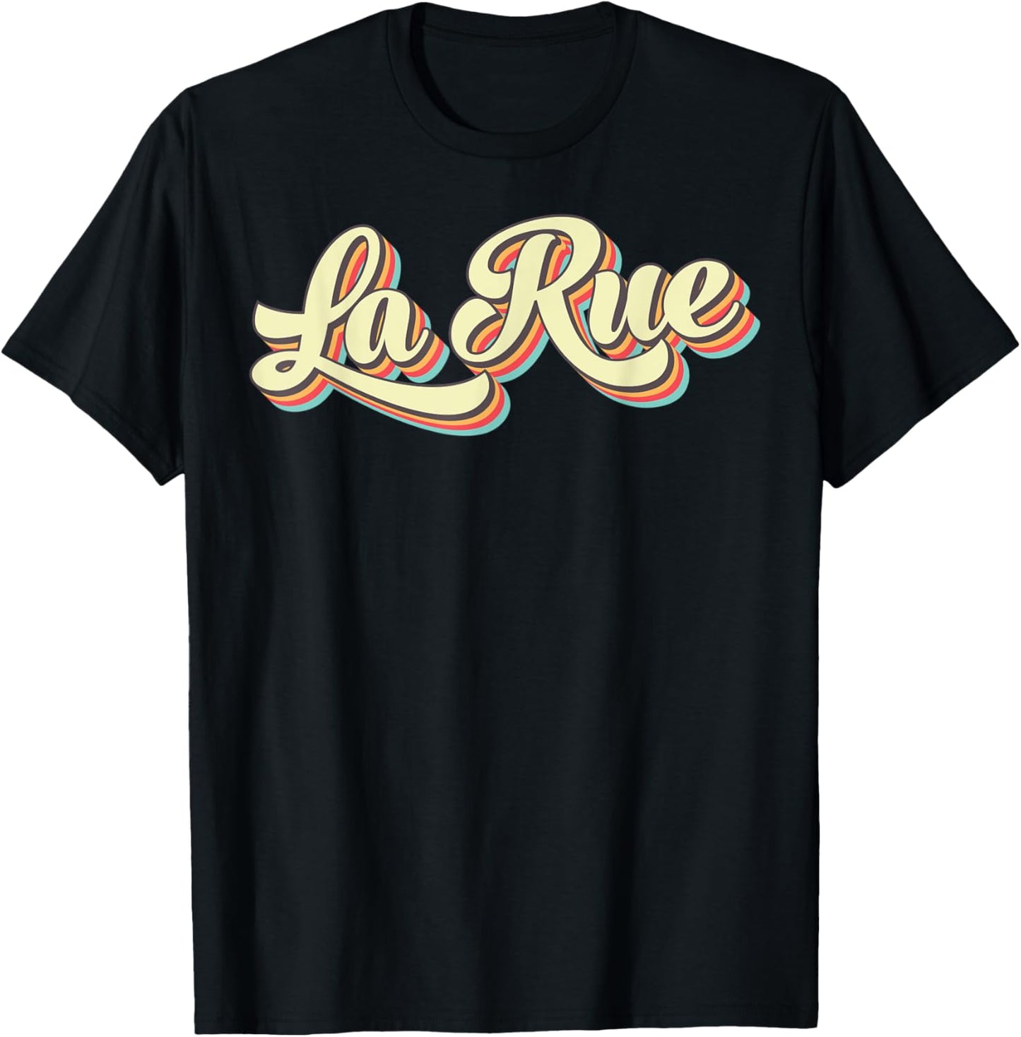 La Rue Retro Art Baseball Font Vintage T-Shirt - T-Shirt | Black