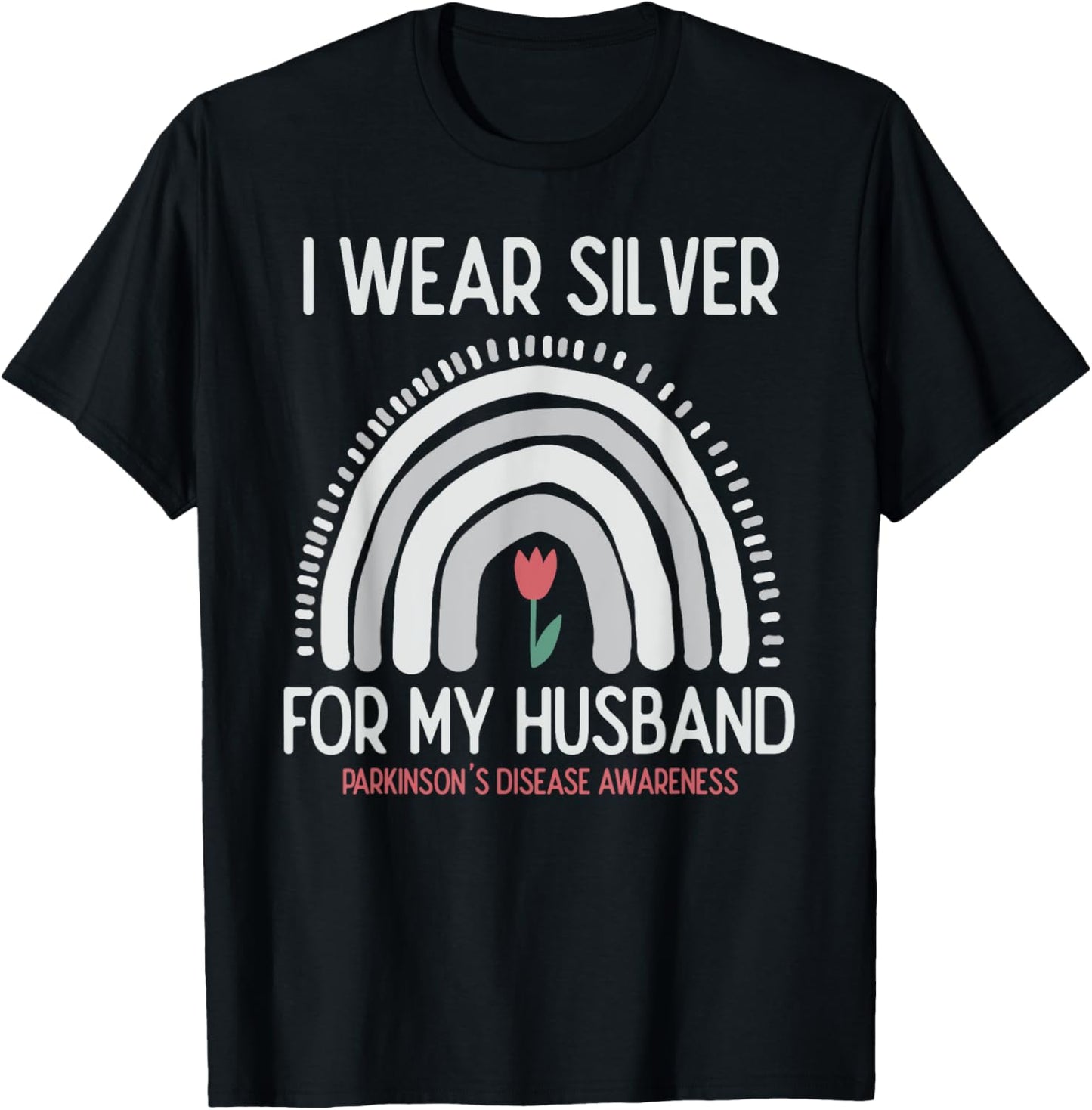 Parkinsons Disease Awareness I Wear Gray For My Husband T-Shirt - T-Shirt | Black
