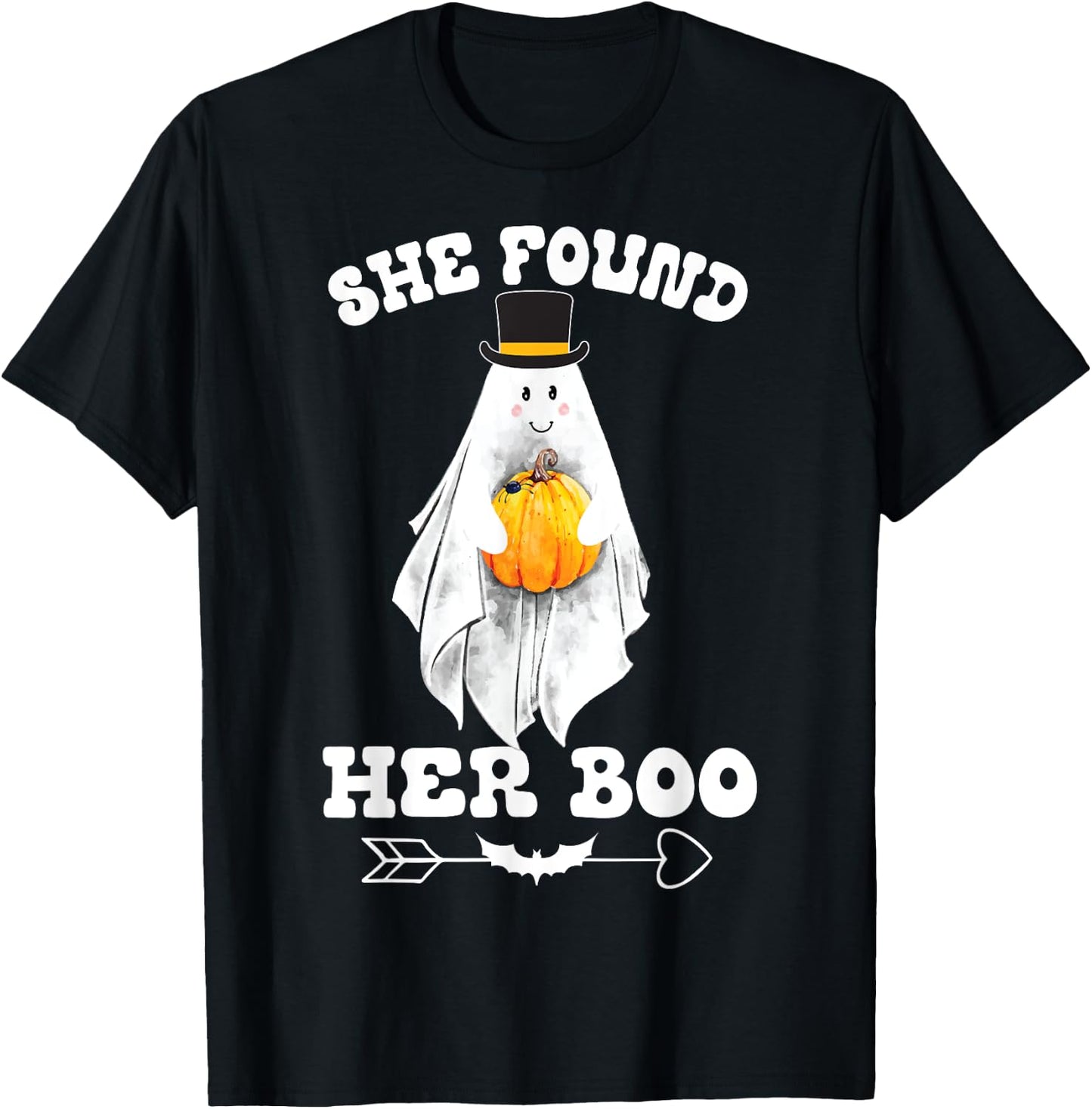 I Found My Boo She Found Her Boo Funny Couples Halloween T-Shirt - T-Shirt | Black