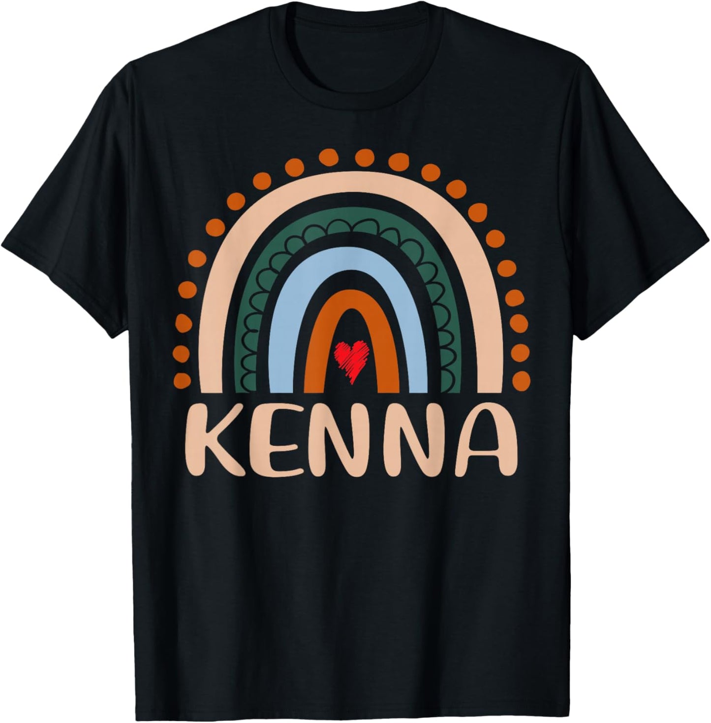 Kenna Name Personalized Funny Women Rainbow Kenna T-Shirt - T-Shirt | Black
