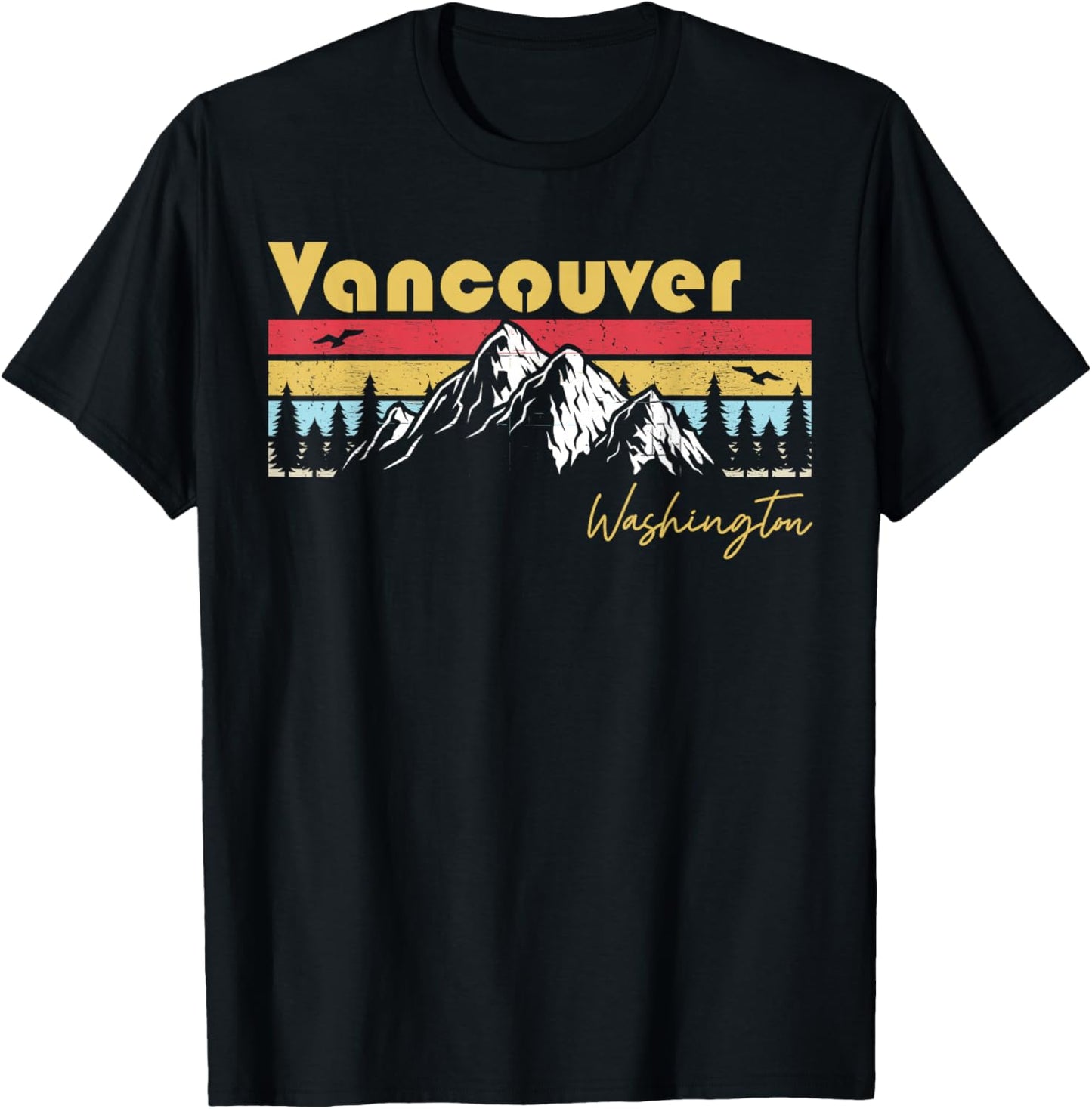 Vancouver Washington Roots Hometown Vintage Home State Pride T-Shirt - T-Shirt | Black