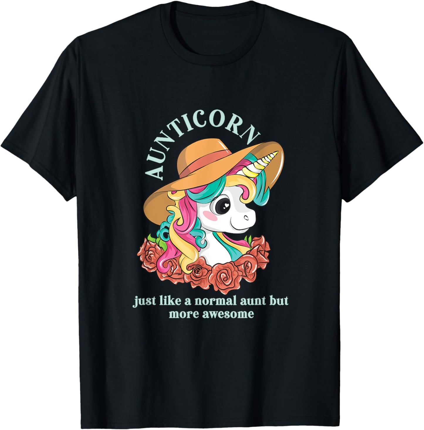 Aunticorn Aunt Unicorn Auntie Niece Nephew Sister Mom Uncle T-Shirt - T-Shirt | Black