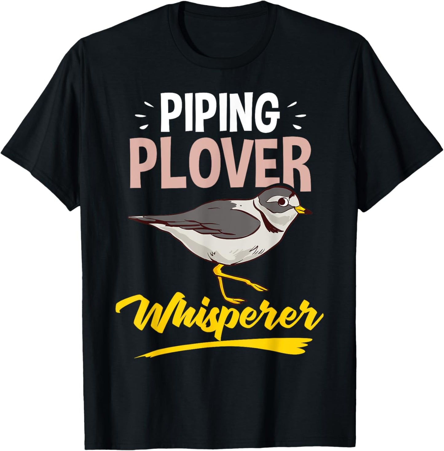 Piping Plover Bird Funny Cute Animal Watching T-Shirt - T-Shirt | Black