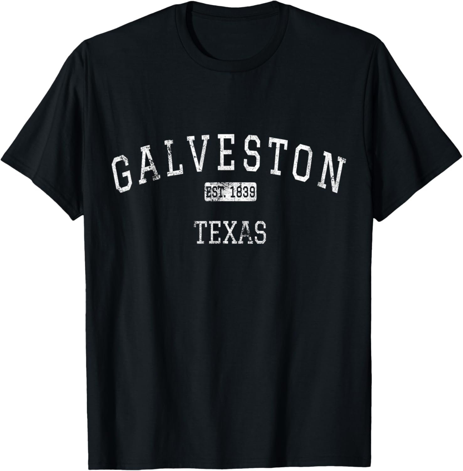 Galveston Texas Vintage Black Men's Small Classic Fit Short Sleeve T-Shirt - T-Shirt | Black