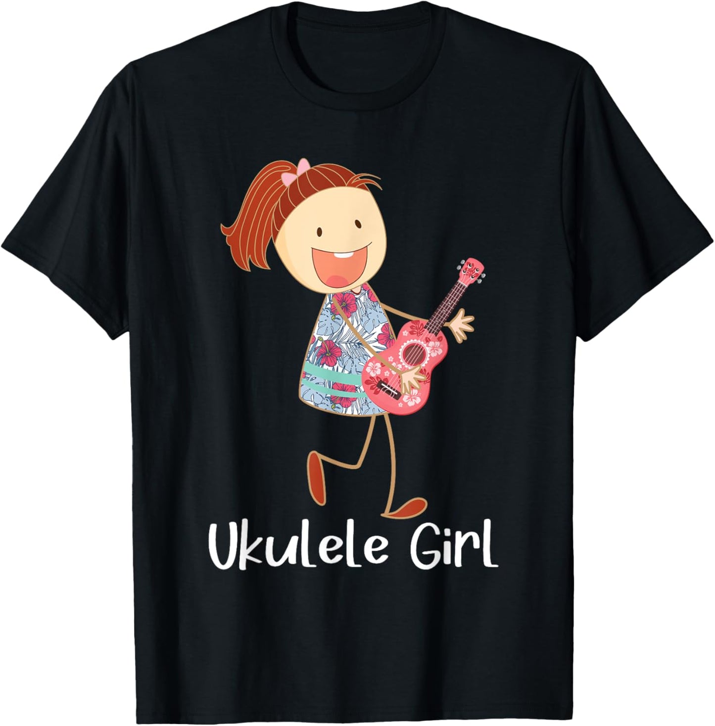 Ukulele Girl - Ukulelist Guitarist Music Lover T-Shirt - T-Shirt | Black