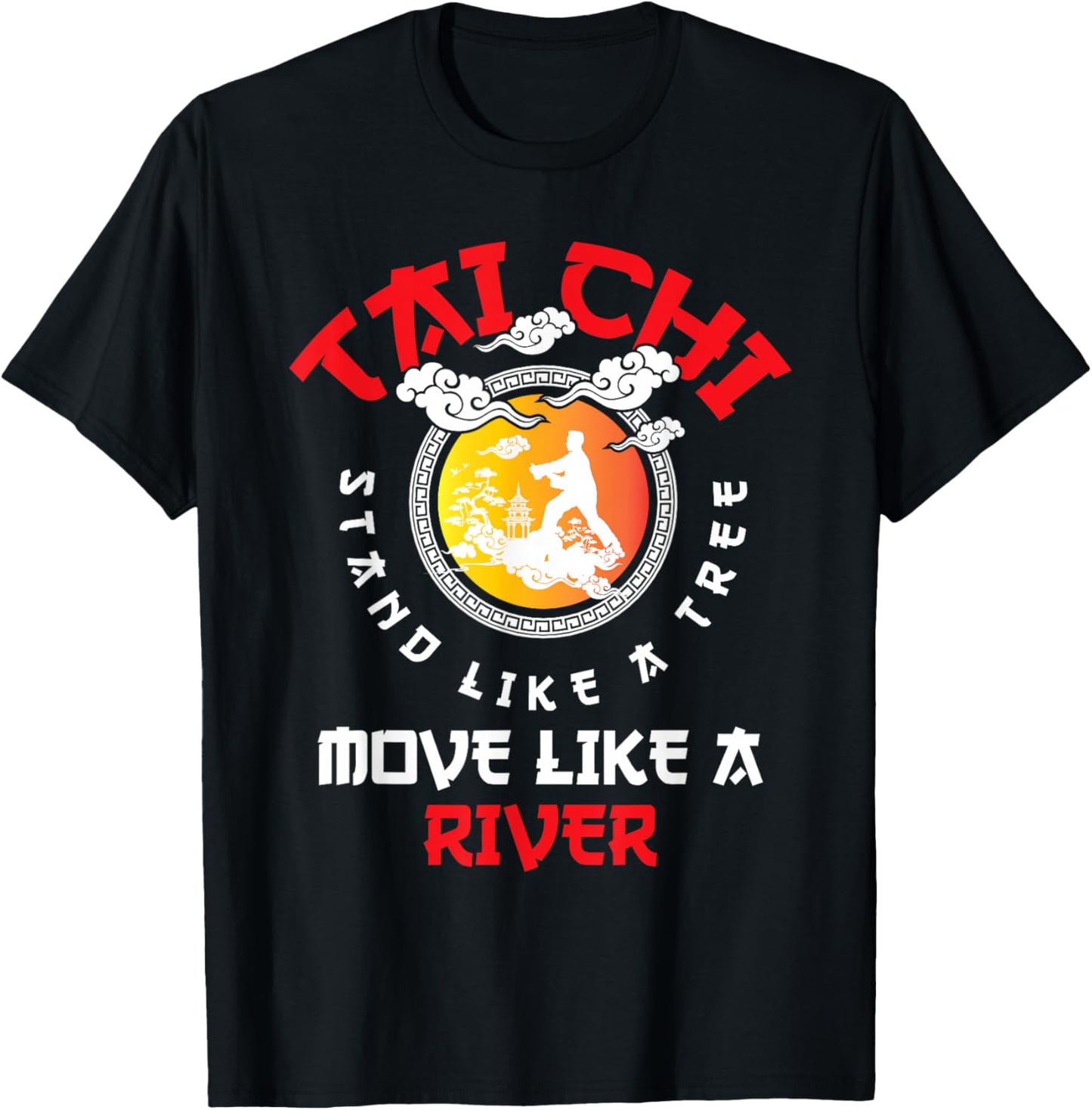 Tai Chi Stand Like A Tree - Mind Body Spiritual Meditation T-Shirt - T-Shirt | Black