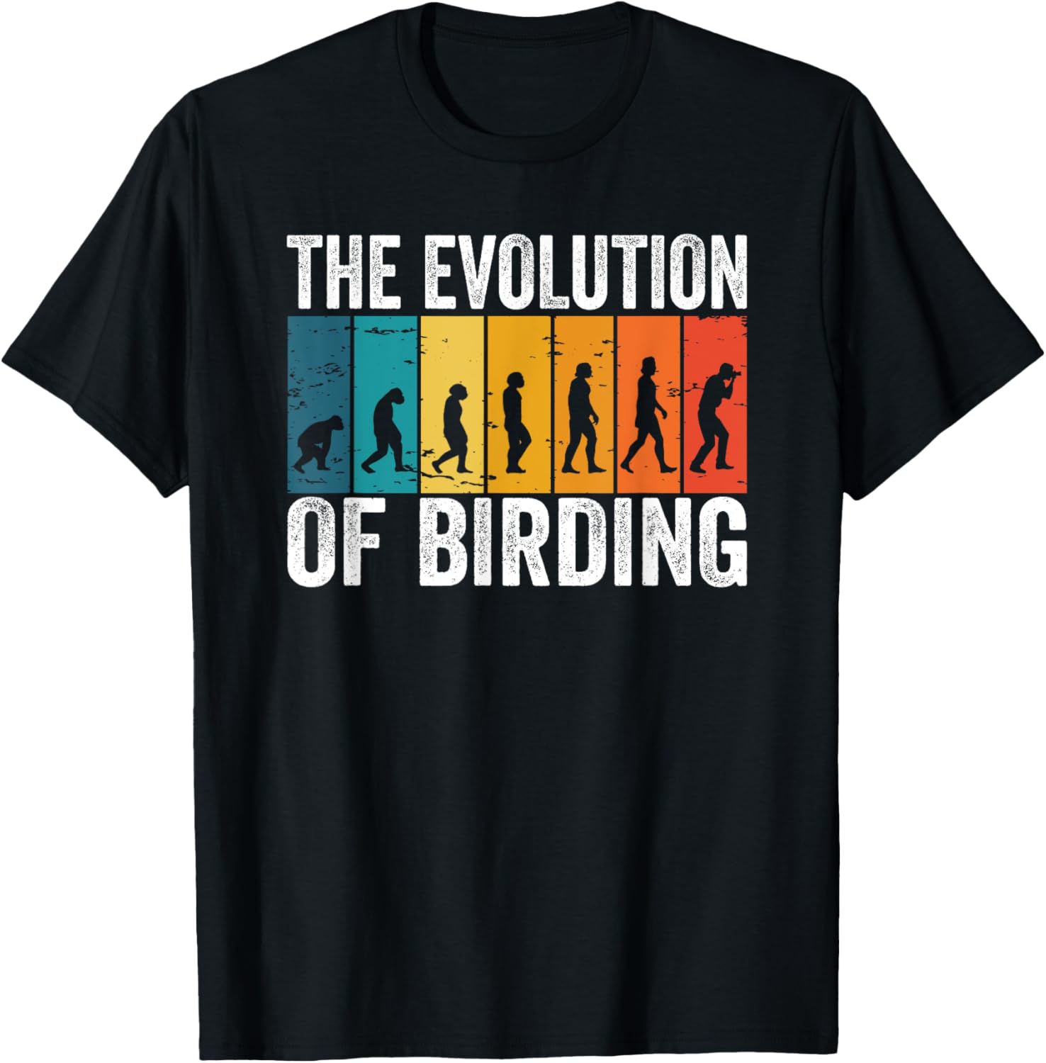 The Evolution of Birding Birdwatcher T-Shirt - T-Shirt | Black