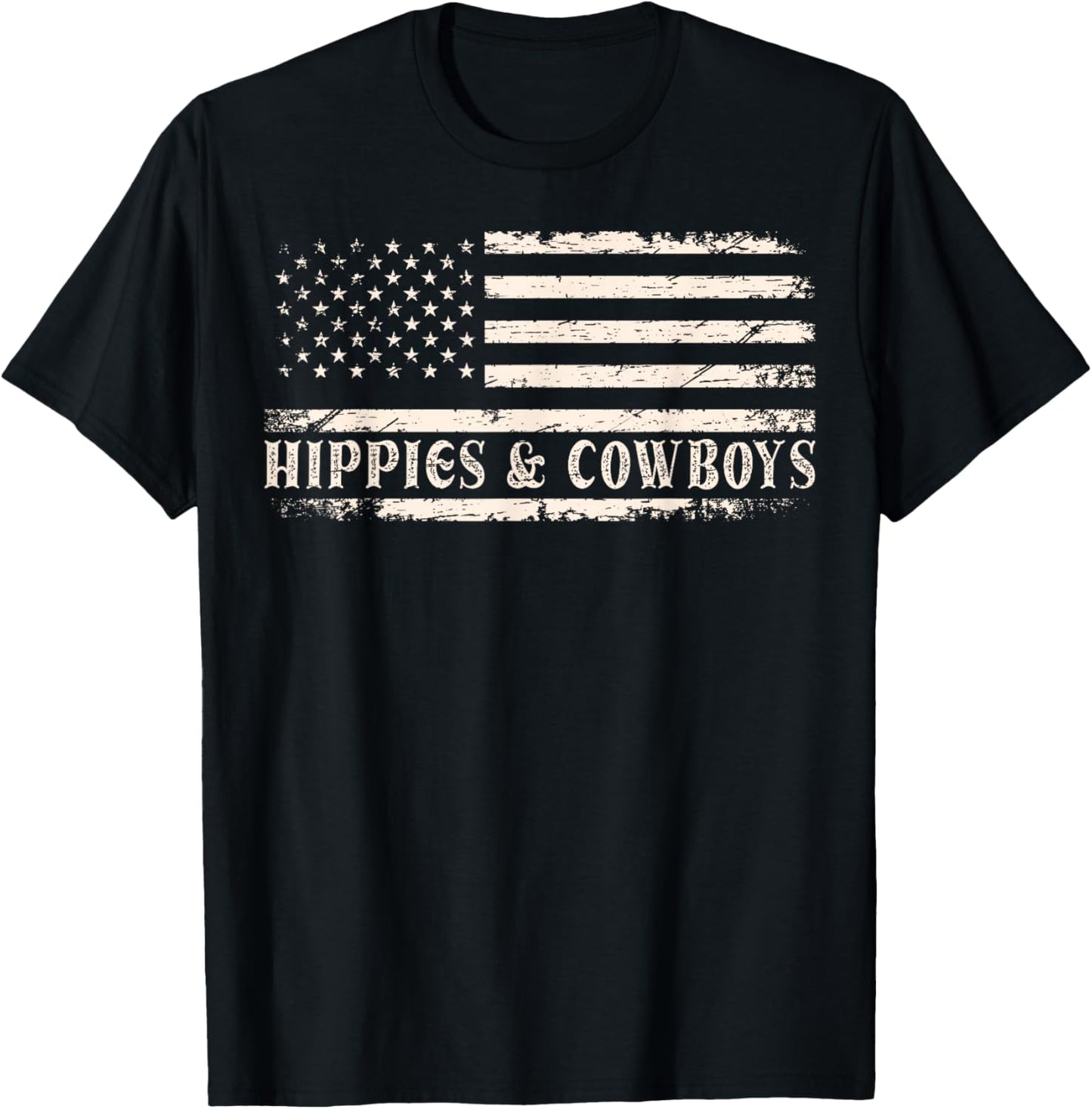 Raisin Hell with The Hippies and Cowboys Country T-Shirt - T-Shirt | Black