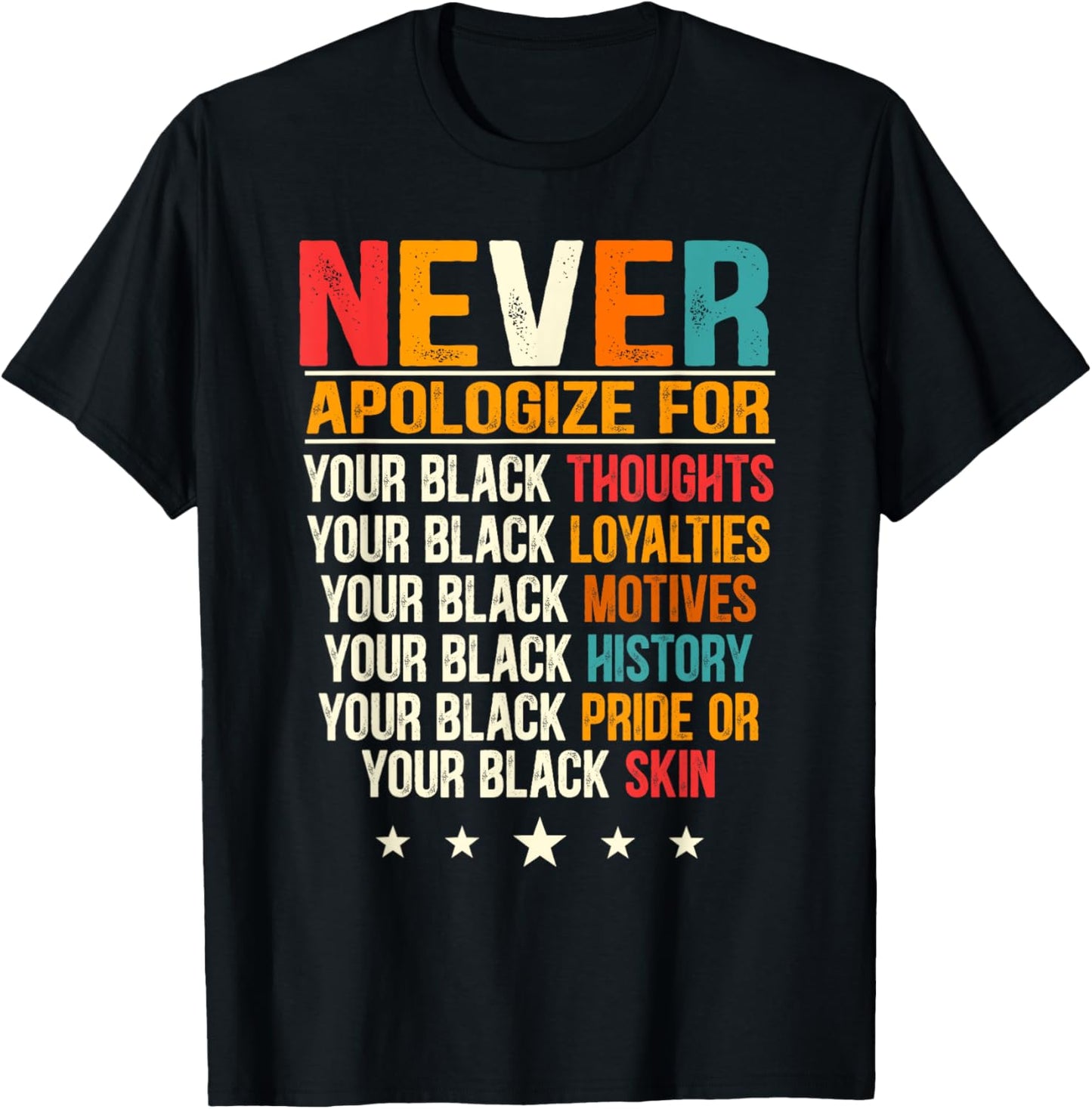 Juneteenth Black Pride Never Apologize Black History Month T-Shirt - T-Shirt | Black