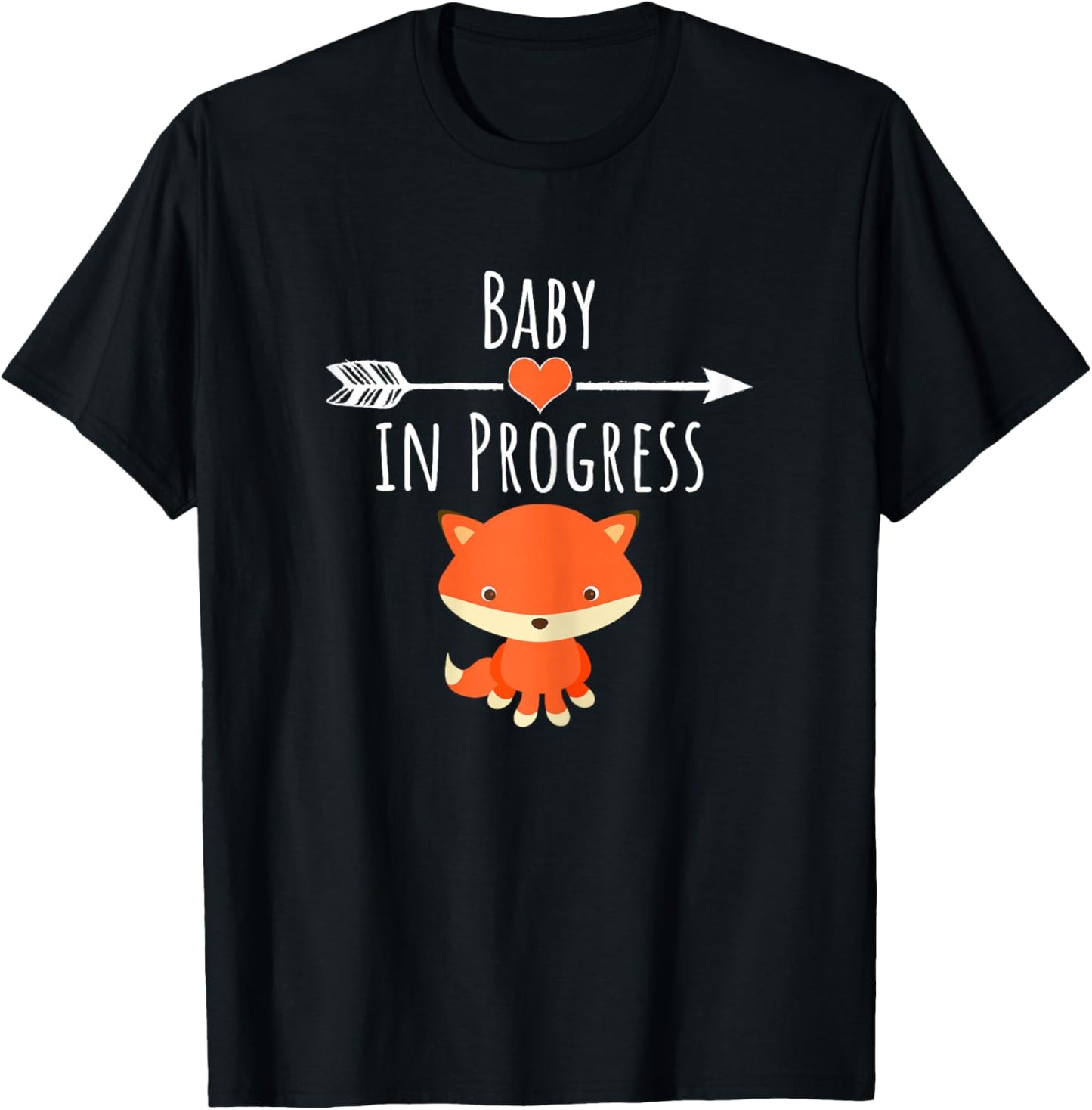 Pregnancy Fox Shirt for Pregnant Women with Baby Belly T-Shirt - T-Shirt | Black