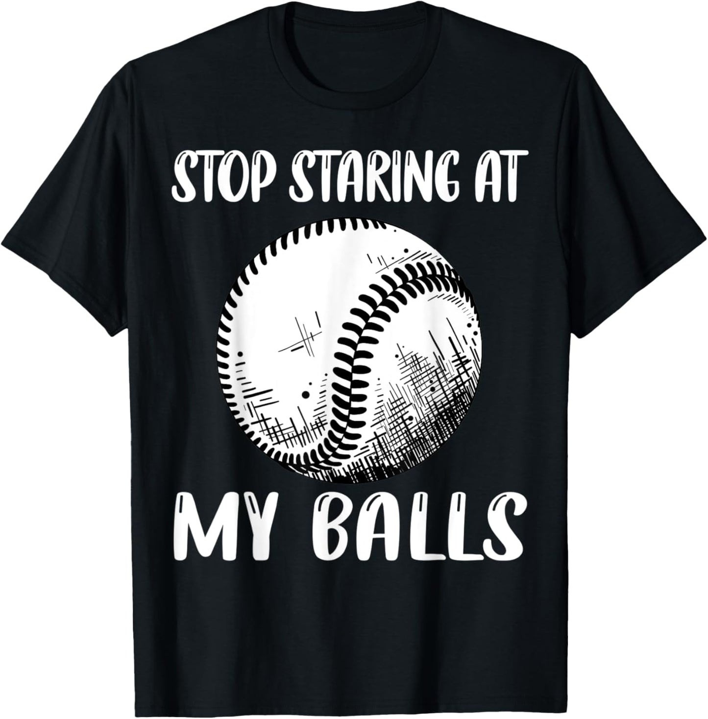 Funny Double Meaning Pun, Dad Sarcastic Adult Baseball Balls T-Shirt - T-Shirt | Black