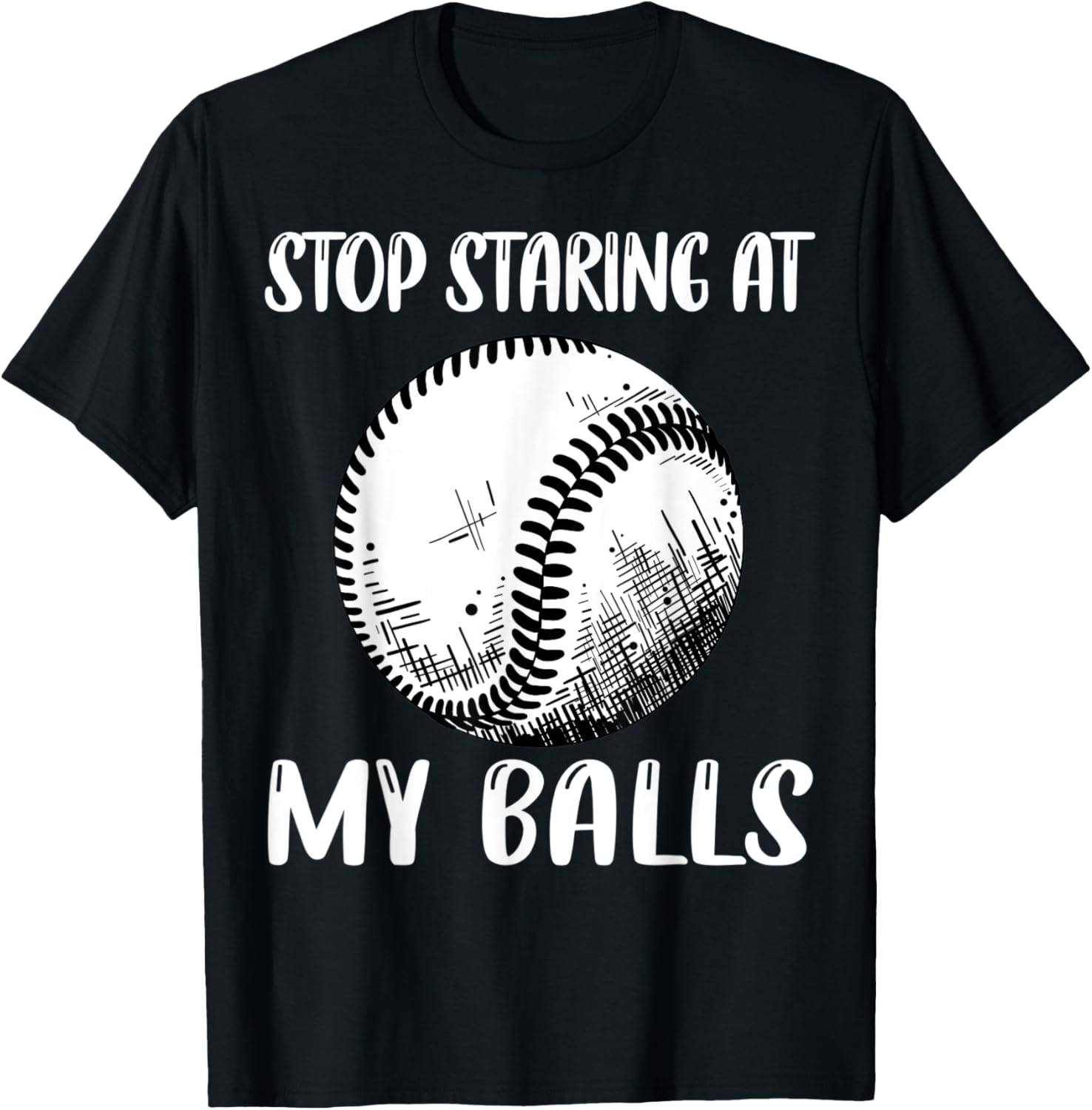 Funny Double Meaning Pun, Dad Sarcastic Adult Baseball Balls T-Shirt - T-Shirt | Black