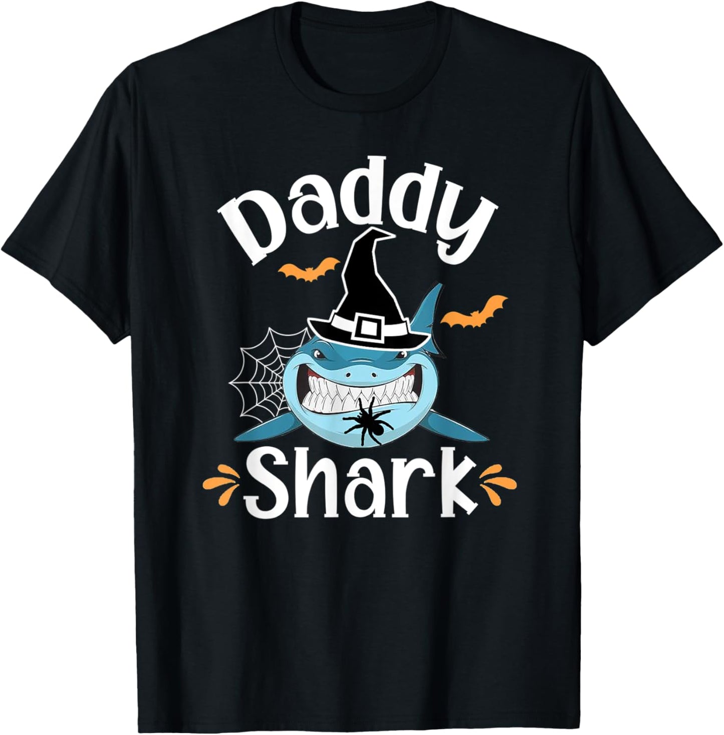 Daddy Shark Funny Halloween Daddy Announcement T-Shirt - T-Shirt | Black