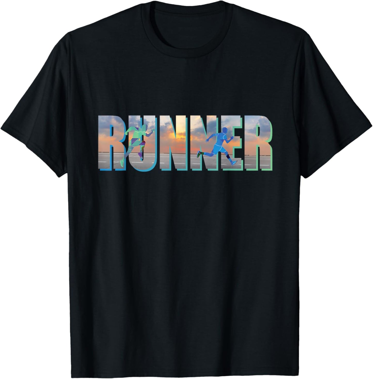 Runner font running runner T-Shirt - T-Shirt | Black