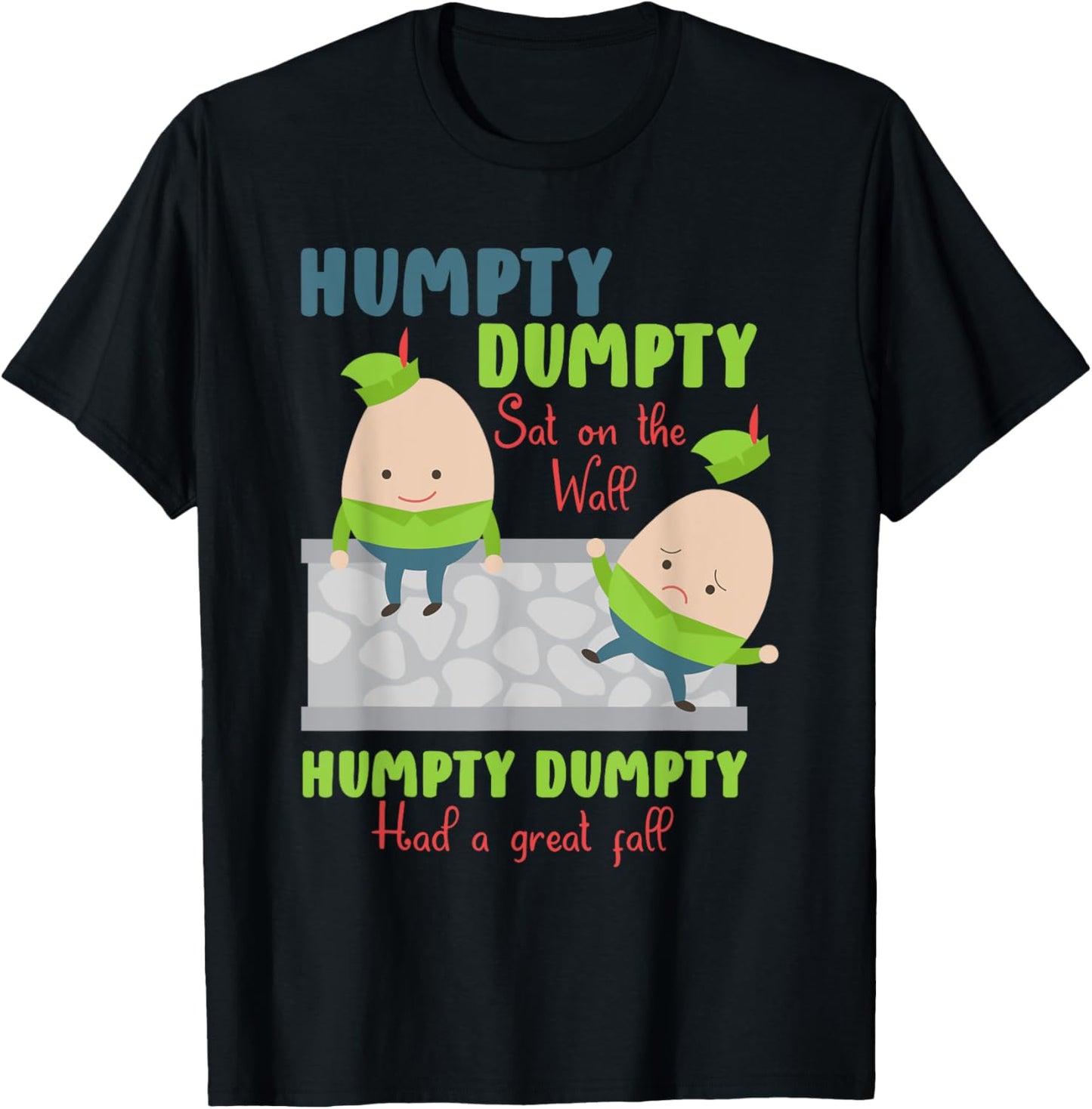 Nursery Rhymes for Kids or Humpty Dumpty T-Shirt - T-Shirt | Black