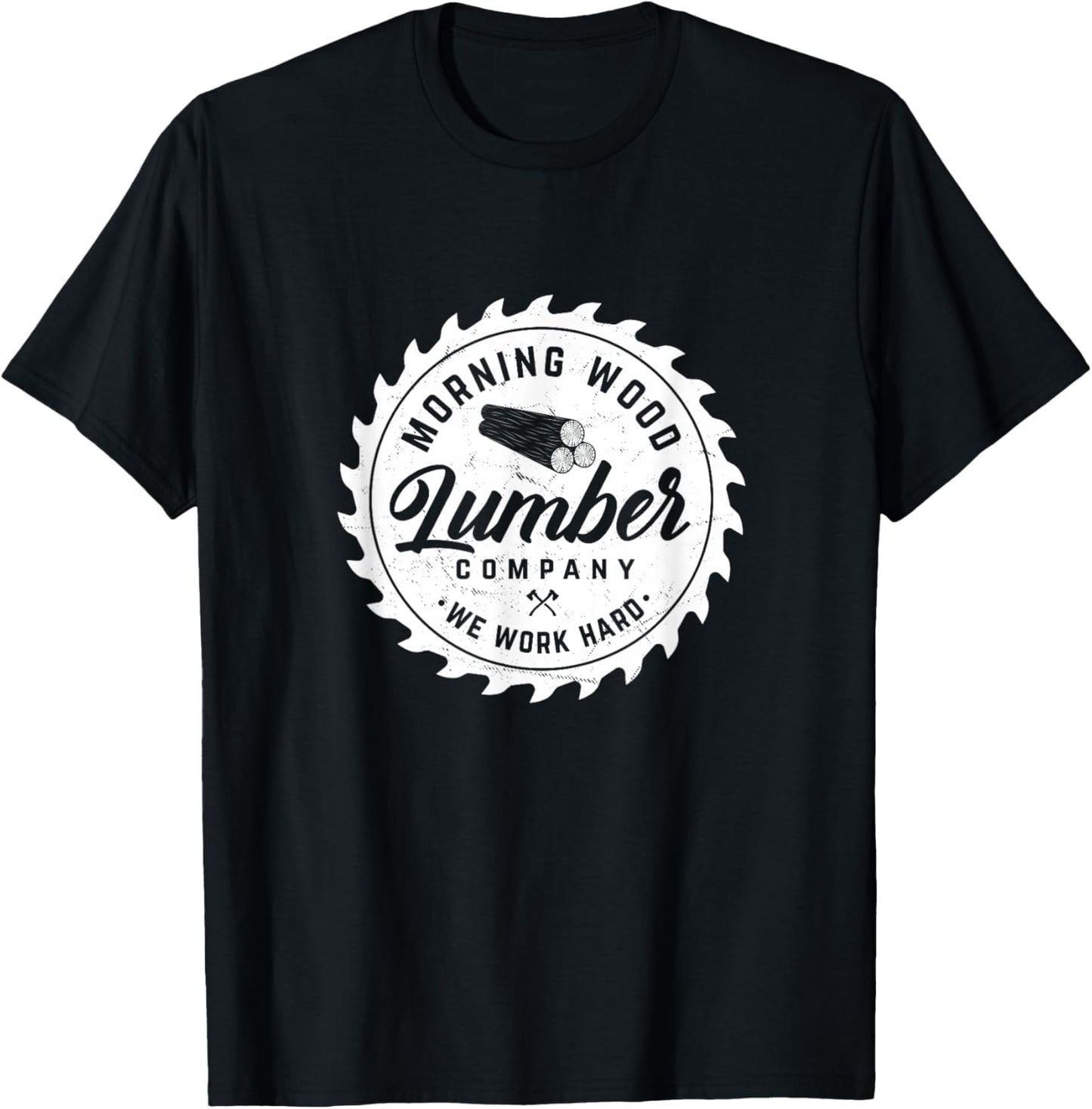 Retro Morning Wood Lumber Company Camping Woodman Small T-Shirt - T-Shirt | Black