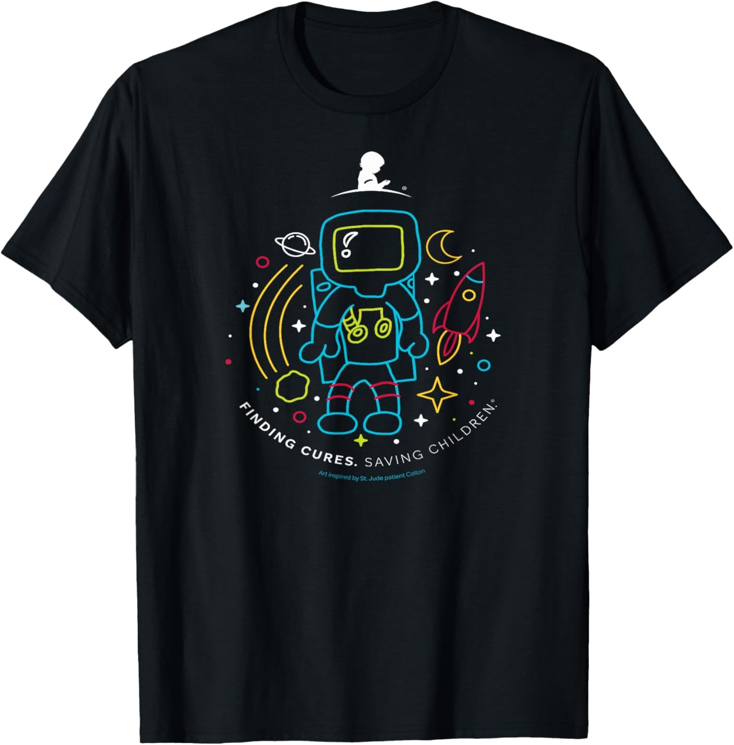 St. Jude Patient Art Astronaut T-Shirt - T-Shirt | Black