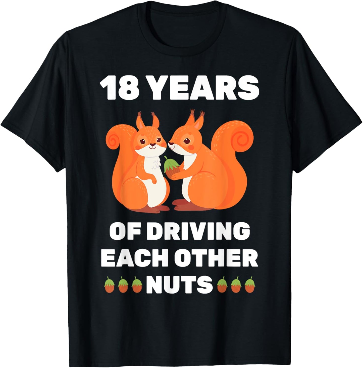 18th 18-Year Wedding Anniversary Funny Couple Her T-Shirt - T-Shirt | Black