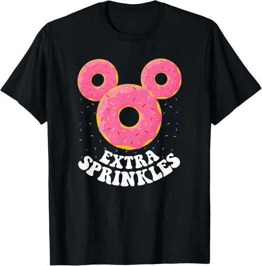 Disney Mickey Mouse Donut Ears Extra Sprinkles Small T-Shirt - T-Shirt | Black