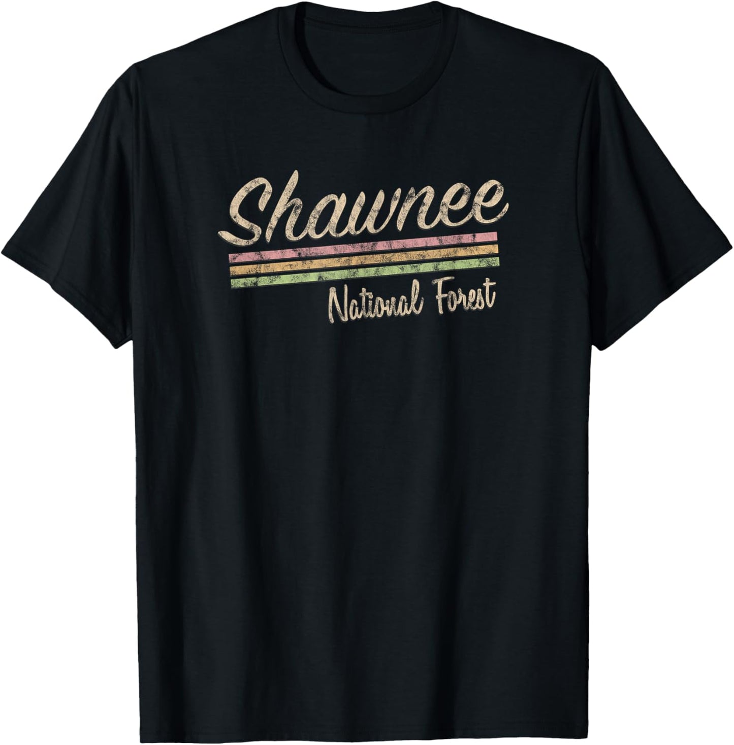 Shawnee National Forest Retro Vintage T-Shirt - T-Shirt | Black