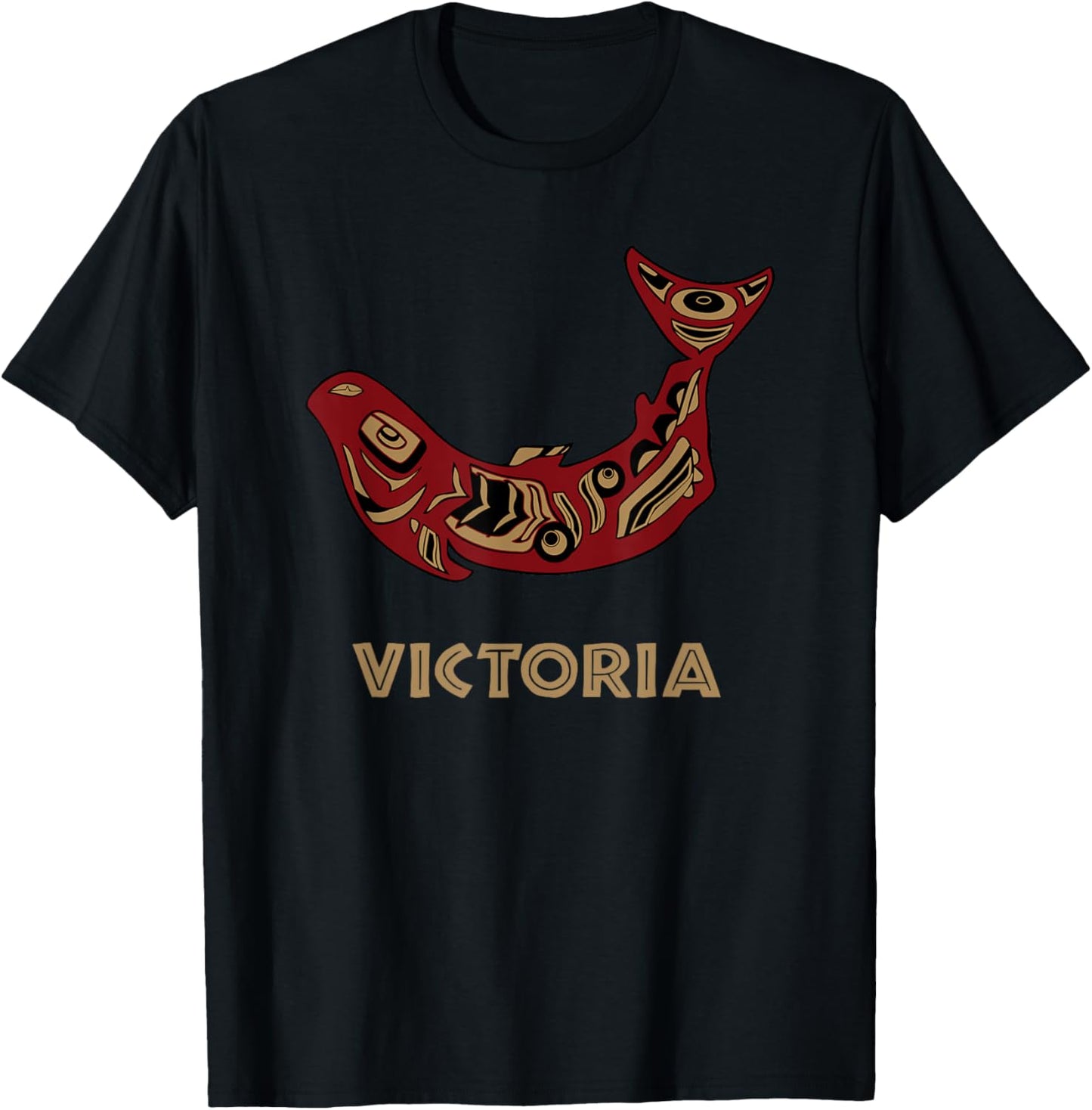 Victoria British Columbia Native Fisherman Salmon BC Canada T-Shirt - T-Shirt | Black