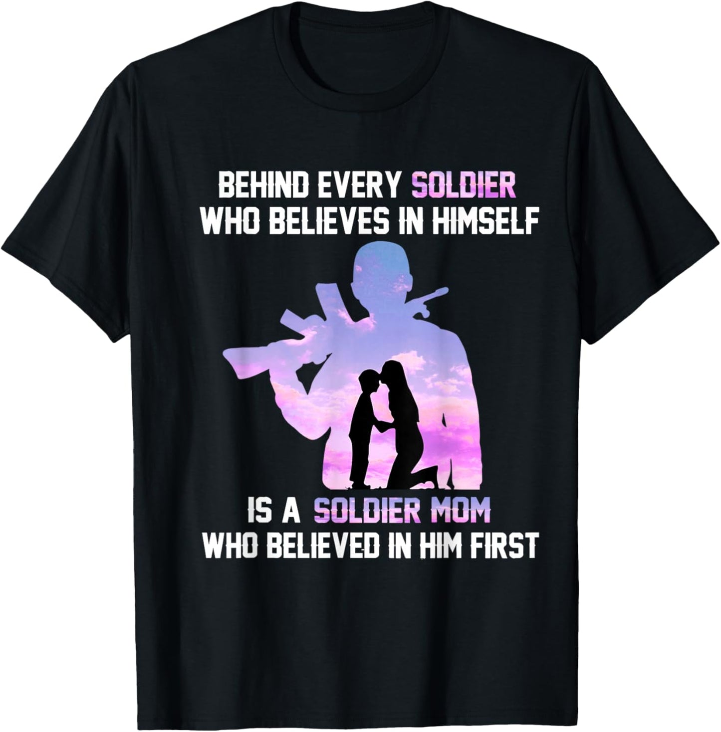Proud Army Mom of Every Soldier Hero T-Shirt - T-Shirt | Black