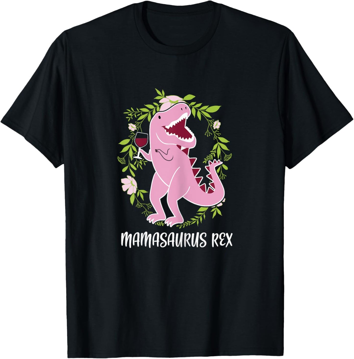 Mamasaurus Rex Mom Dinosaur T-Shirt - T-Shirt | Black