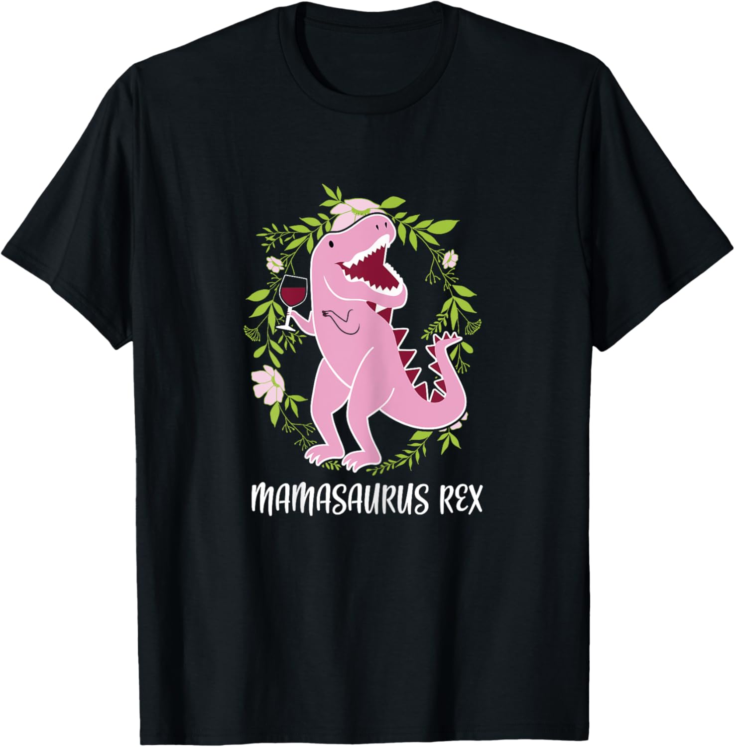Mamasaurus Rex Mom Dinosaur T-Shirt - T-Shirt | Black