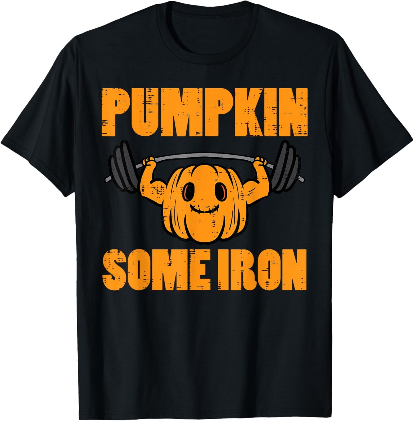 Halloween Gym Pumpkin Some Iron Workout Costume Men Women T-Shirt - T-Shirt | Black