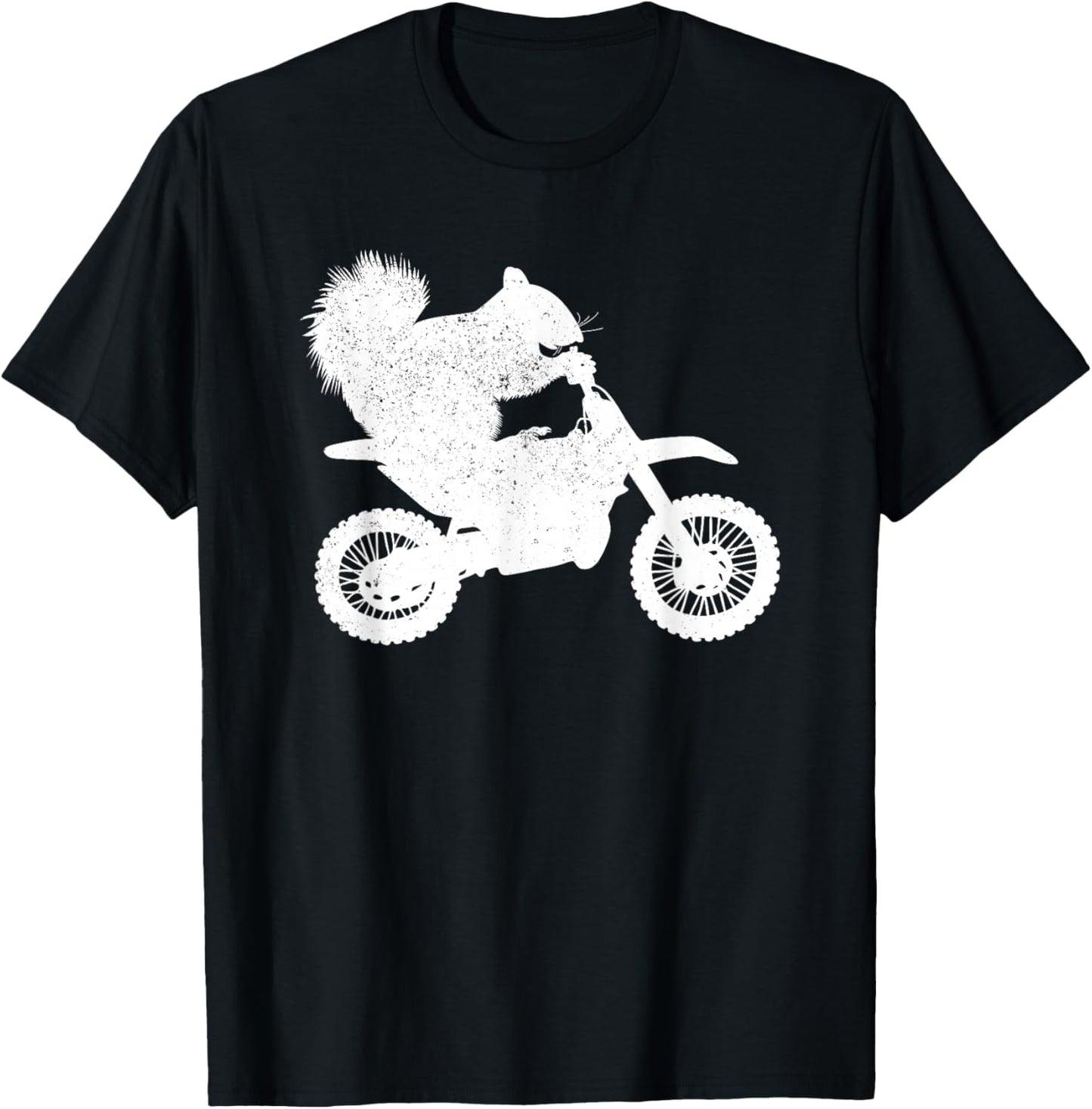 Funny Squirrel Dirt Bike Motocross Funny Dirtbike Squirrel T-Shirt - T-Shirt | Black