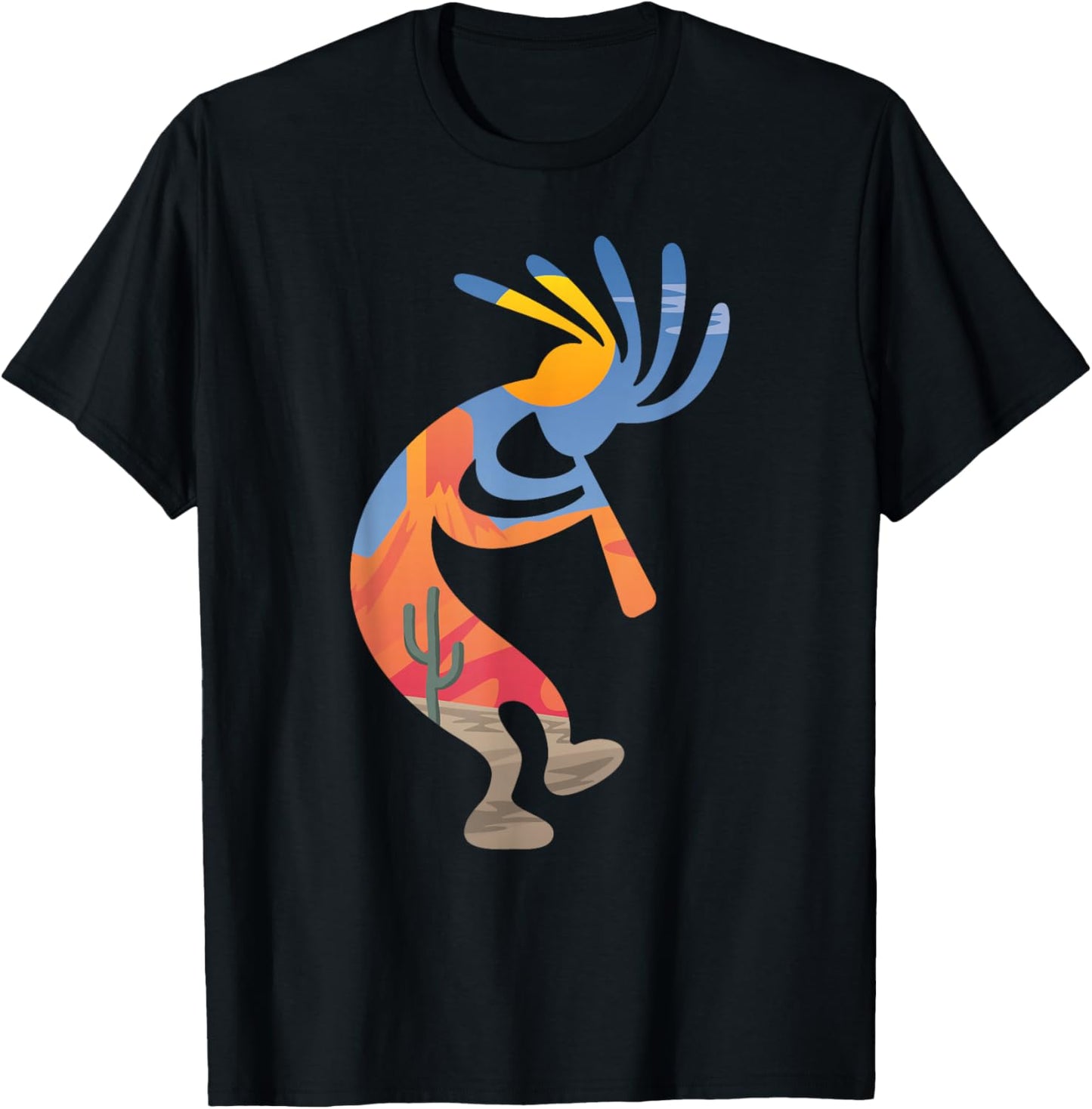 Dancing Southwestern USA Kokopelli Symbol T-Shirt - T-Shirt | Black