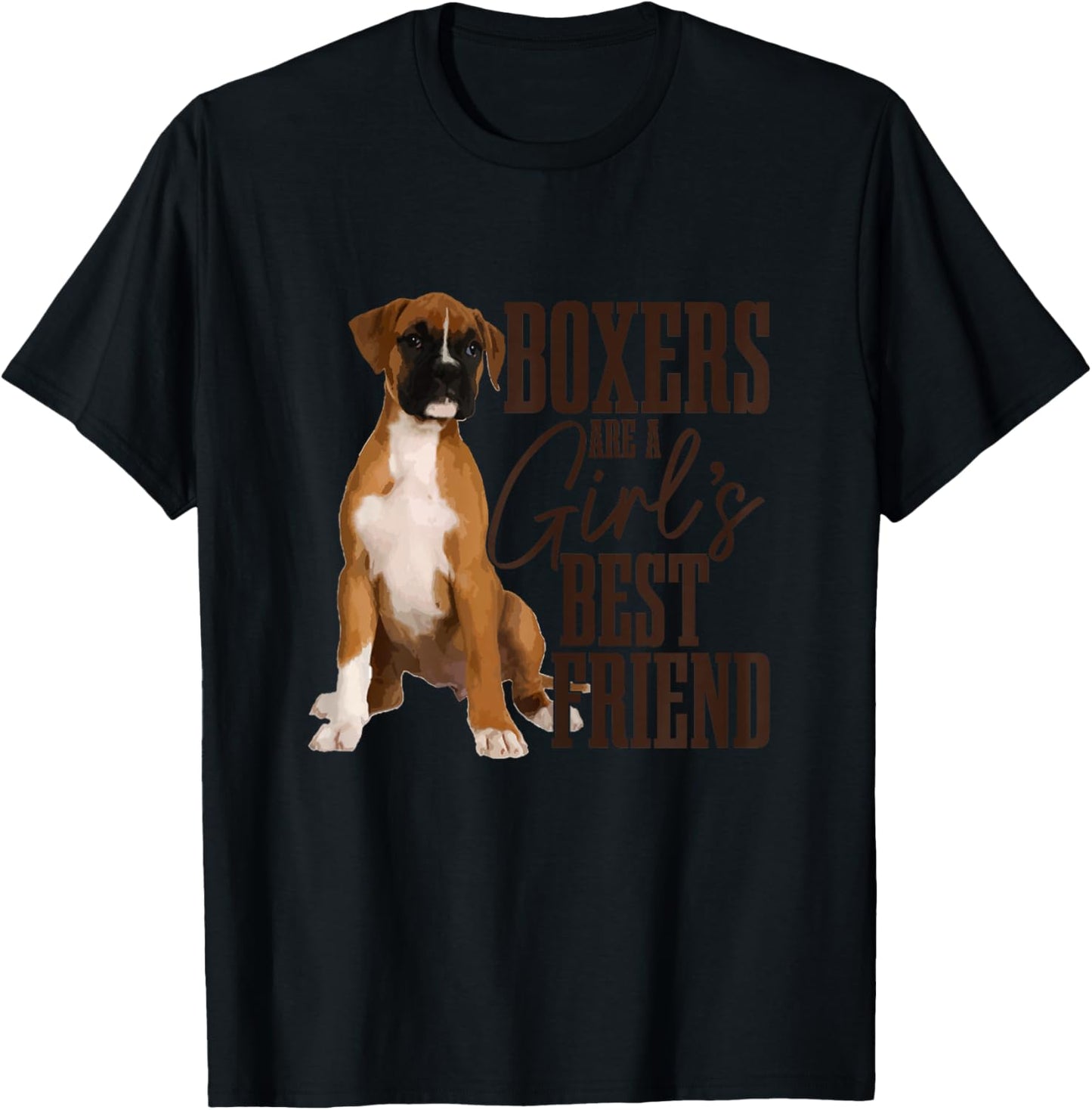 Boxers are A Girls Best Friend Funny Dog Boxer Mom T-Shirt - T-Shirt | Black