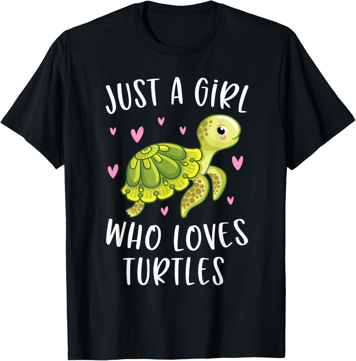 Sea Turtle Shirt for Girls Just A Girl Who Loves Turtles T-Shirt - T-Shirt | Black