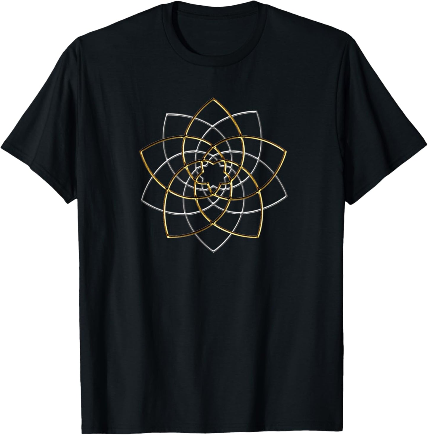 Venus flower, golden ratio, spirituality, yoga, space T-Shirt - T-Shirt | Black