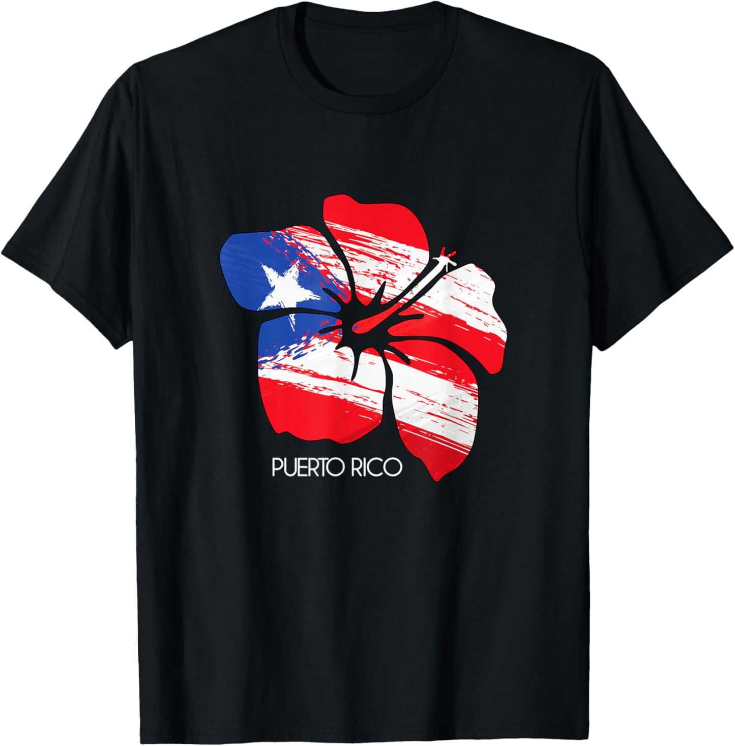 Puerto Rico Culture Roots Amapola Boricua Flag T-Shirt - T-Shirt | Black