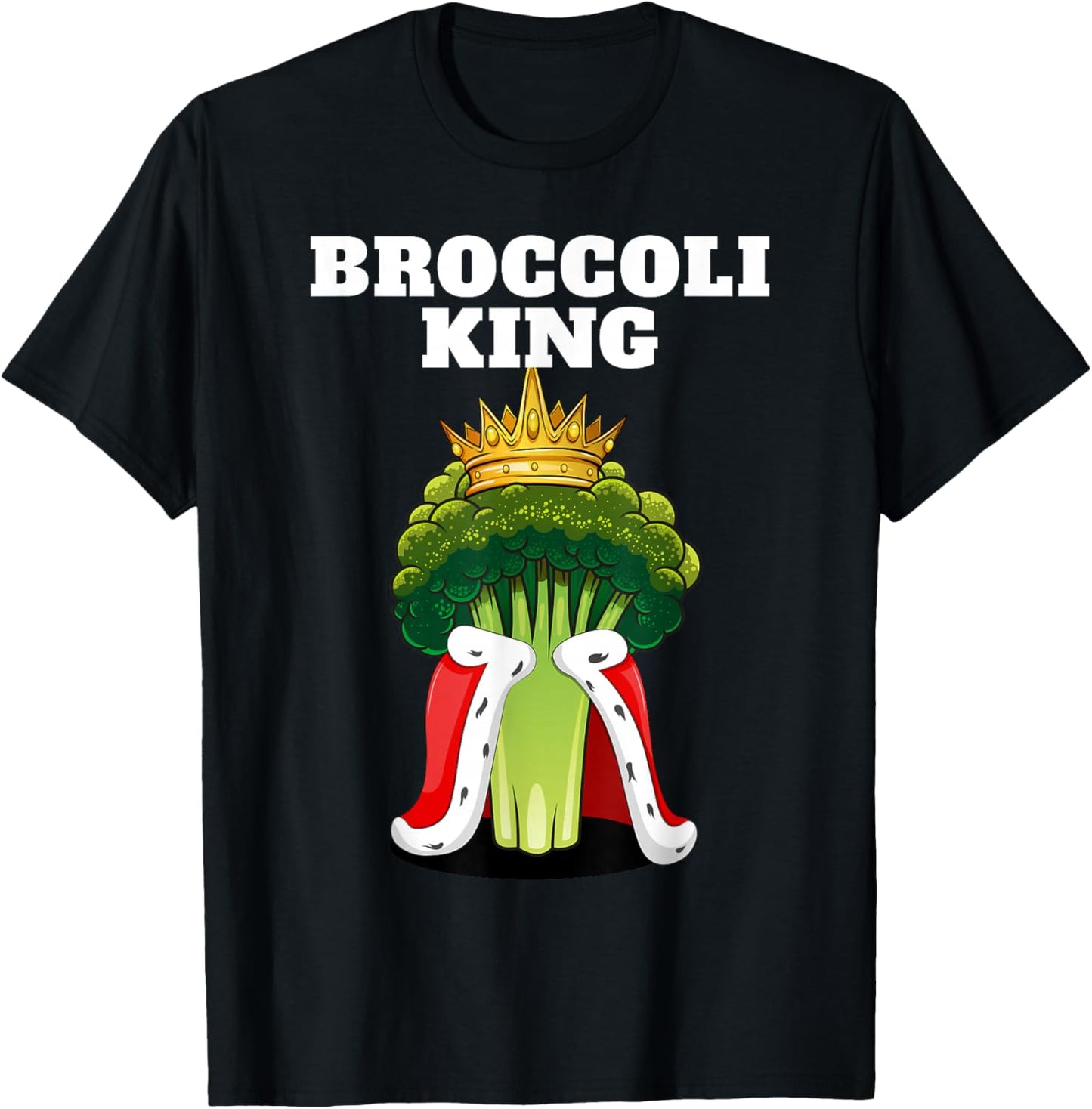Broccoli Shirts | Broccoli King Broccoli Lover Black T-Shirt - T-Shirt | Black