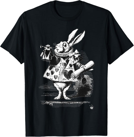 Alice-In-Wonderland Halloween Costume White Rabbit T-Shirt - T-Shirt | Black