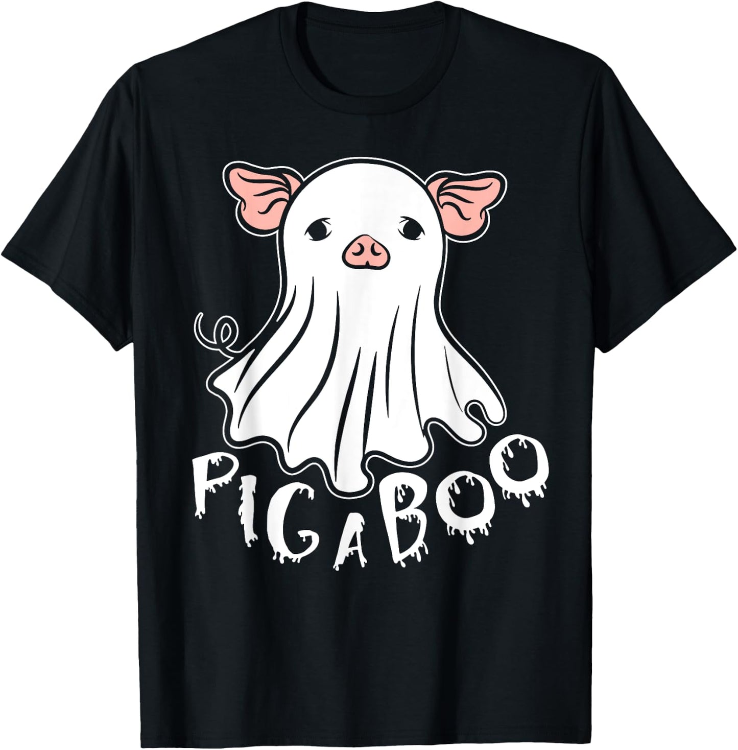 Ghost Pig Costume Pig A Boo Farmer Animal Halloween Costume T-Shirt - T-Shirt | Black
