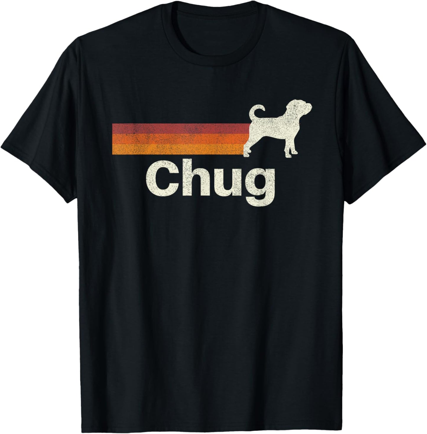 Vintage Chug Retro Mom Dad Dog T-Shirt - T-Shirt | Black