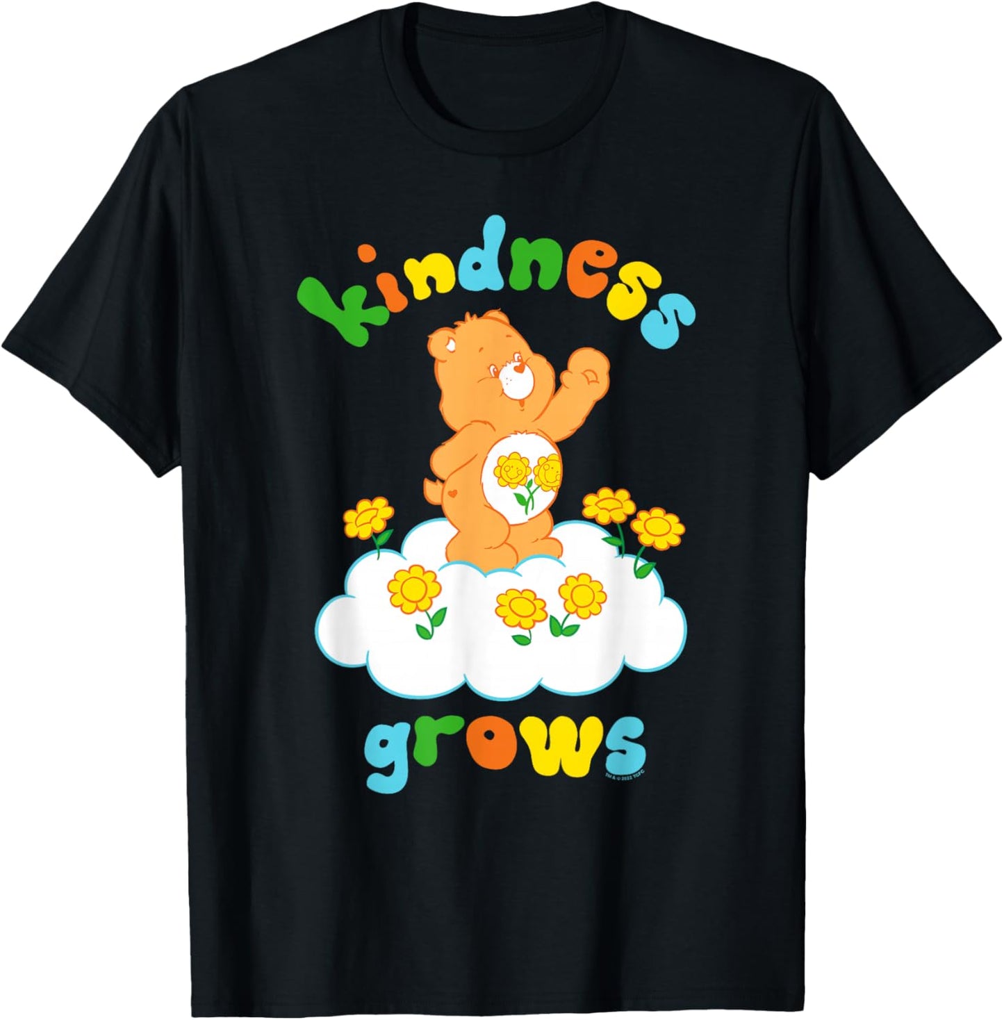 Care Bears Friend Bear Kindness Grows Cute Rainbow Text T-Shirt - T-Shirt | Black
